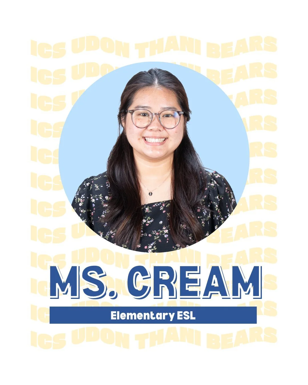 Up next in our #FacesofICSUD series &mdash; Ms. Cream! 🏐🌟

This is Ms. Cream&rsquo;s 2nd year at ICSUD, where she serves as our Elementary ESL Teacher. She&rsquo;s passionate about supporting students in their learning while also connecting with th