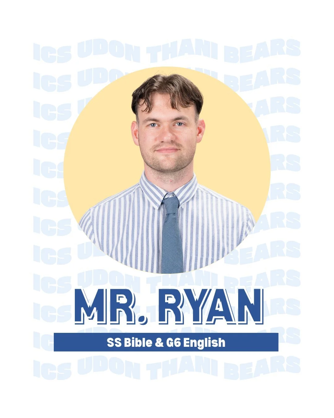 Up next in our #FacesofICSUD series &mdash; Mr. Ryan, our SS Bible and Grade 6 English Teacher! 

✨ What's your favorite thing about working at ICSUD?
&quot;The relationships between students and staff. I like that teachers and students share mutual 
