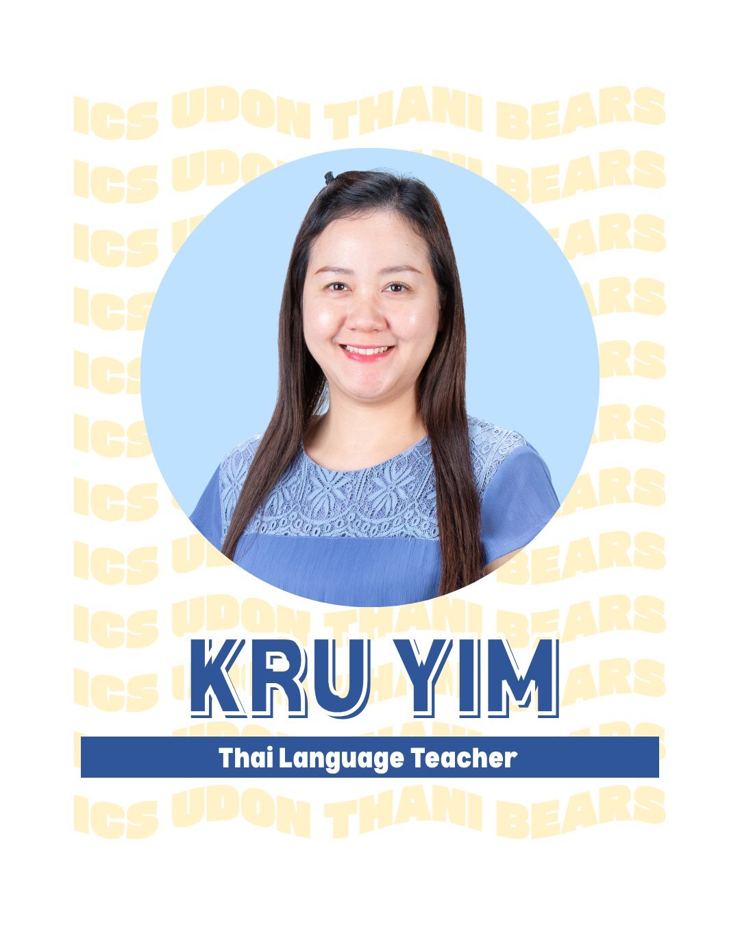 Up next in our #FacesofICSUD series &mdash; Kru Yim! ✨
Kru Yim is in her 6th year at ICSUD and serves as one of our wonderful Thai Language Teachers, sharing language, culture, and heart with our students every day 🇹🇭

✨ What makes ICSUD special?
&
