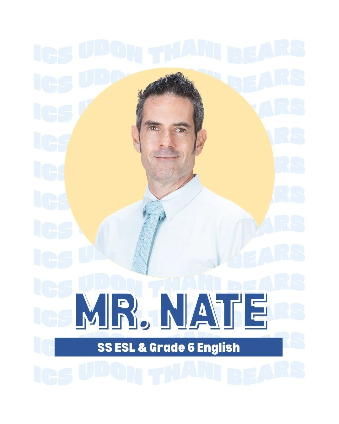 Up next in our #FacesofICSUD series &mdash; Mr. Nate! 
Mr. Nate is in his 6th year at ICSUD, serving as our Secondary ESL and Grade 6 English Teacher, and is someone who pours heart, time, and care into building meaningful experiences for students ev