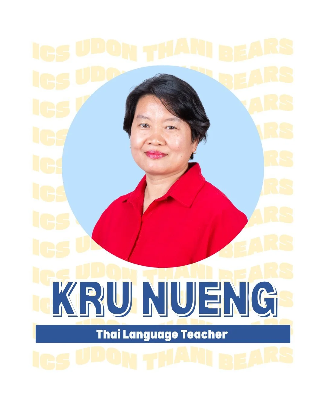 Up next in our #FacesofICSUD series &mdash; Kru Nueng! ✨
Kru Nueng is in her 5th year at ICSUD and serves as a dedicated Thai Language Teacher, teaching Elementary students and supporting as a TA this school year 🇹🇭📚

✨ What&rsquo;s your favorite 