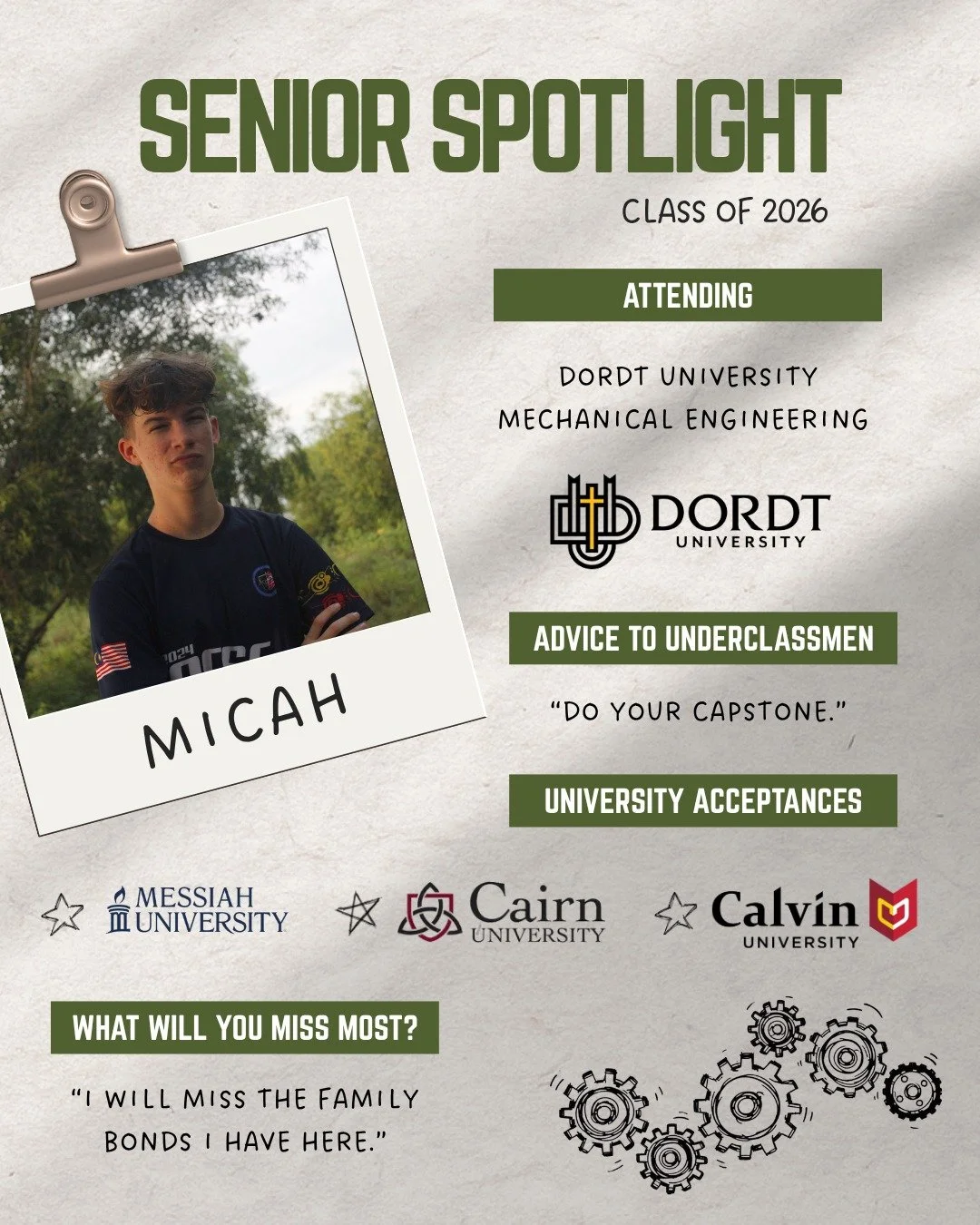 Congratulations, Micah! 🎓✨

T-5 Days until Graduation!! 

#ICSUD #classof2026 #ICSUDalumni #SeniorSpotlight