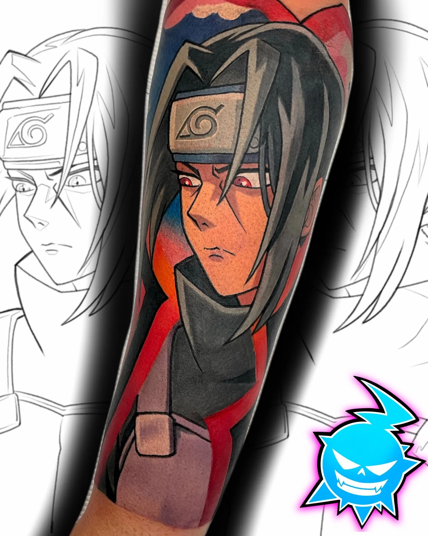 Iykyk

Itachi about to turn the shinobi world upside down. 
Originally we were gonna fit the light post scene at the bottom, but we just tapered a bit much at the wrist. 
Still so happy with how he came up looking all serious. 💀💀

📆Bookings open. 