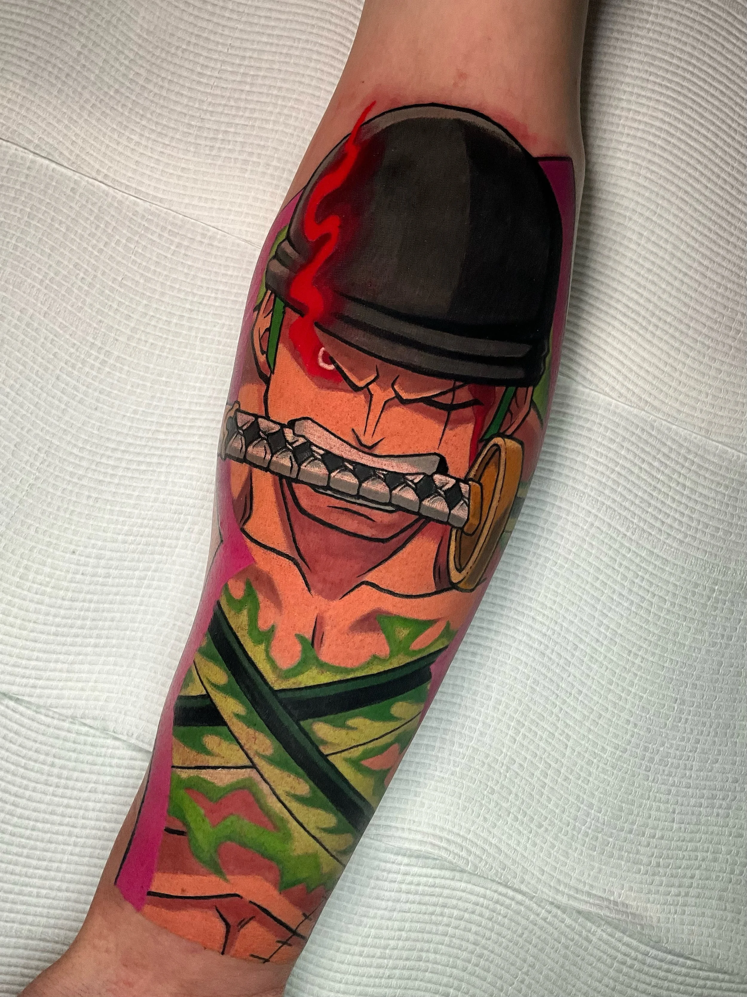 Solid King of Hell Zoro from the other week. 
I have spots available as early as next week,
Let me know what you are looking to get done 
Set priced panels done in a single session 🔥🔥
📍Logan 📍Brisbane 📍Gold Coast
