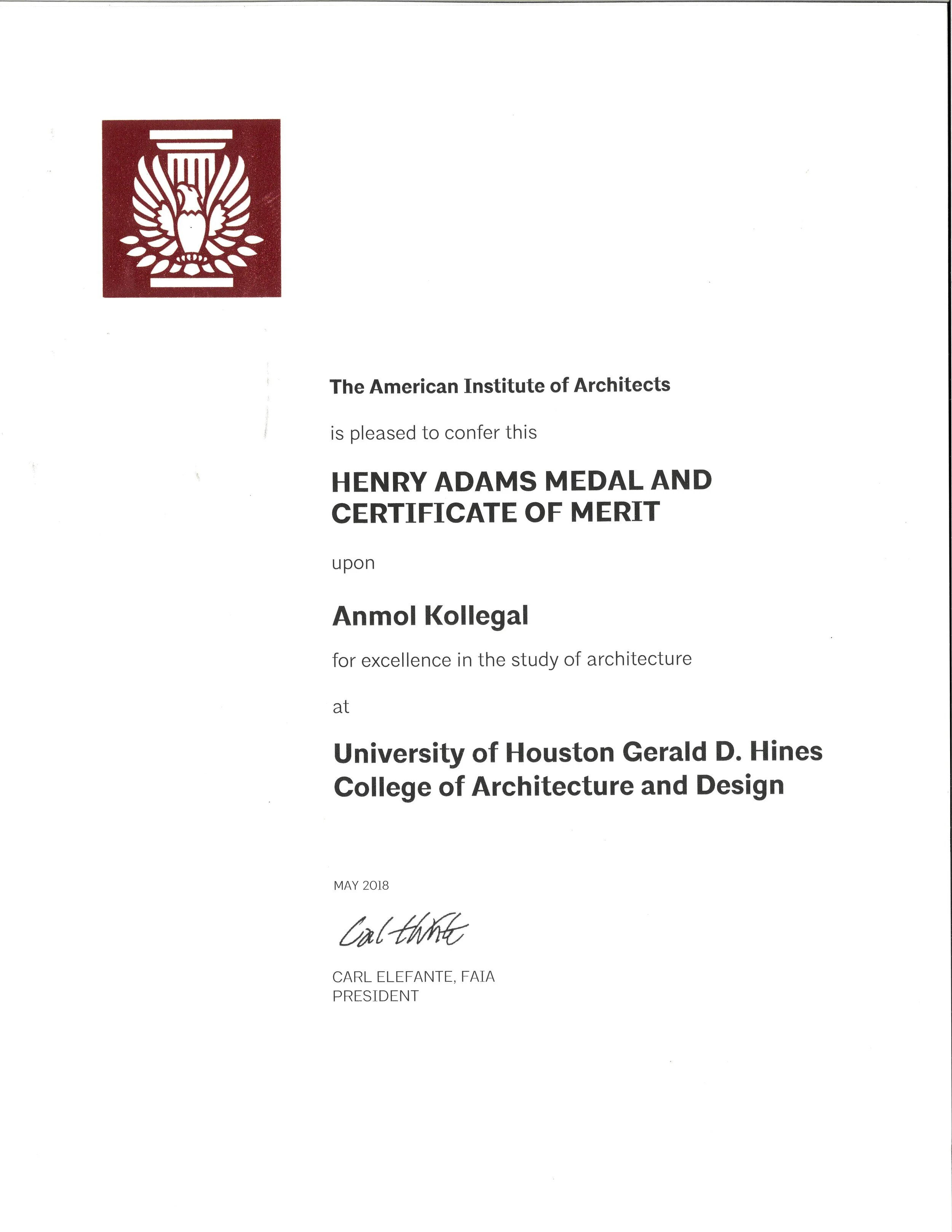 AIA Award - Excellence in Architecture