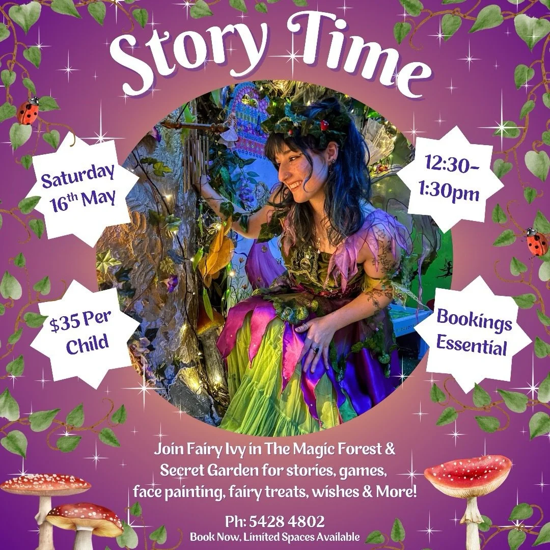 Step into a world of wonder with Story Time with Fairy Ivy ✨ 🧚&zwj;♀️

Join us for enchanting stories, playful games, delightful face painting, fairy treats, wishes waiting to be made&hellip; and so much more magic in store! 🌈💫

Let the adventure 