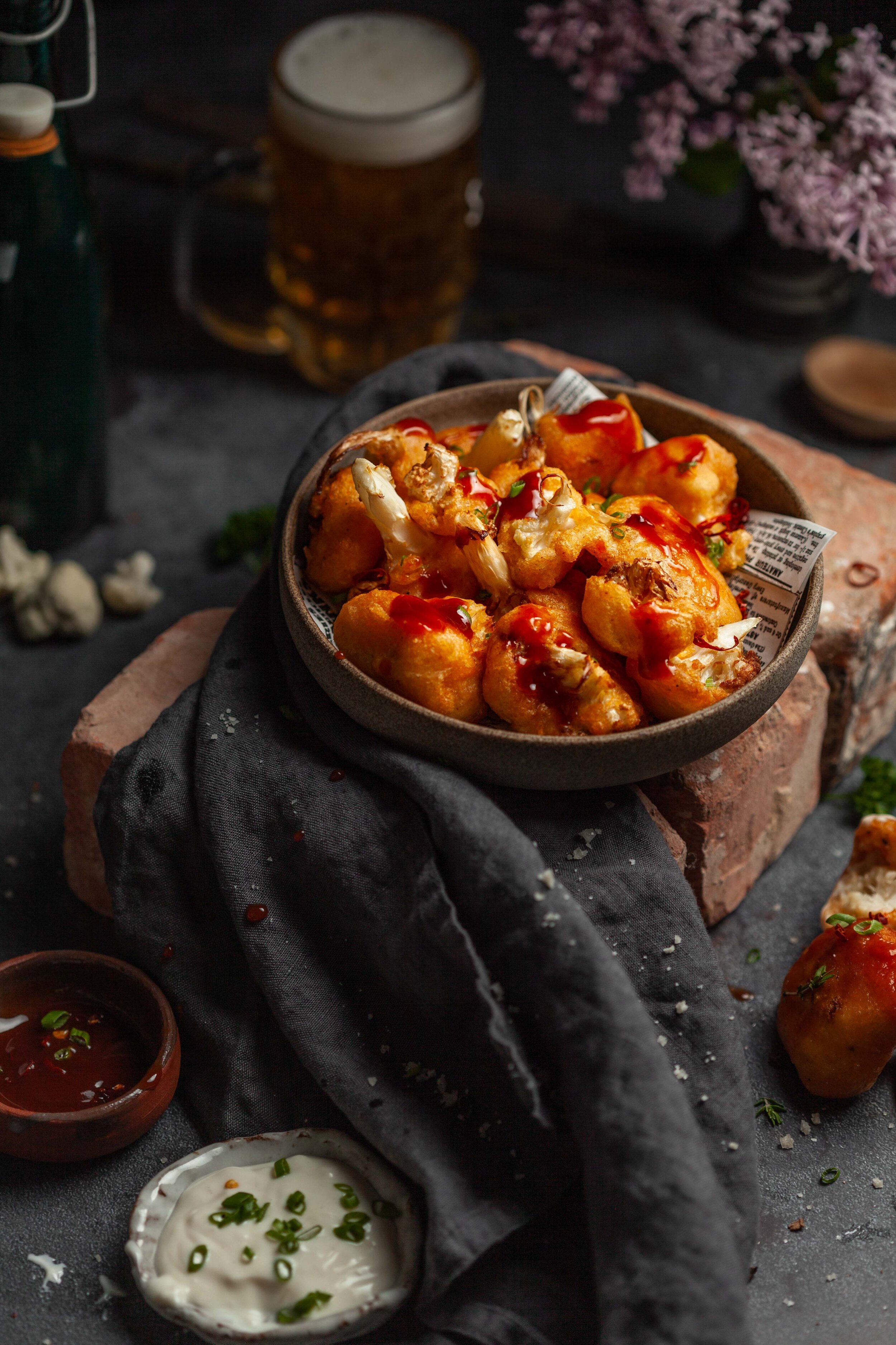 vegan cauliflower wings vegan food photography
