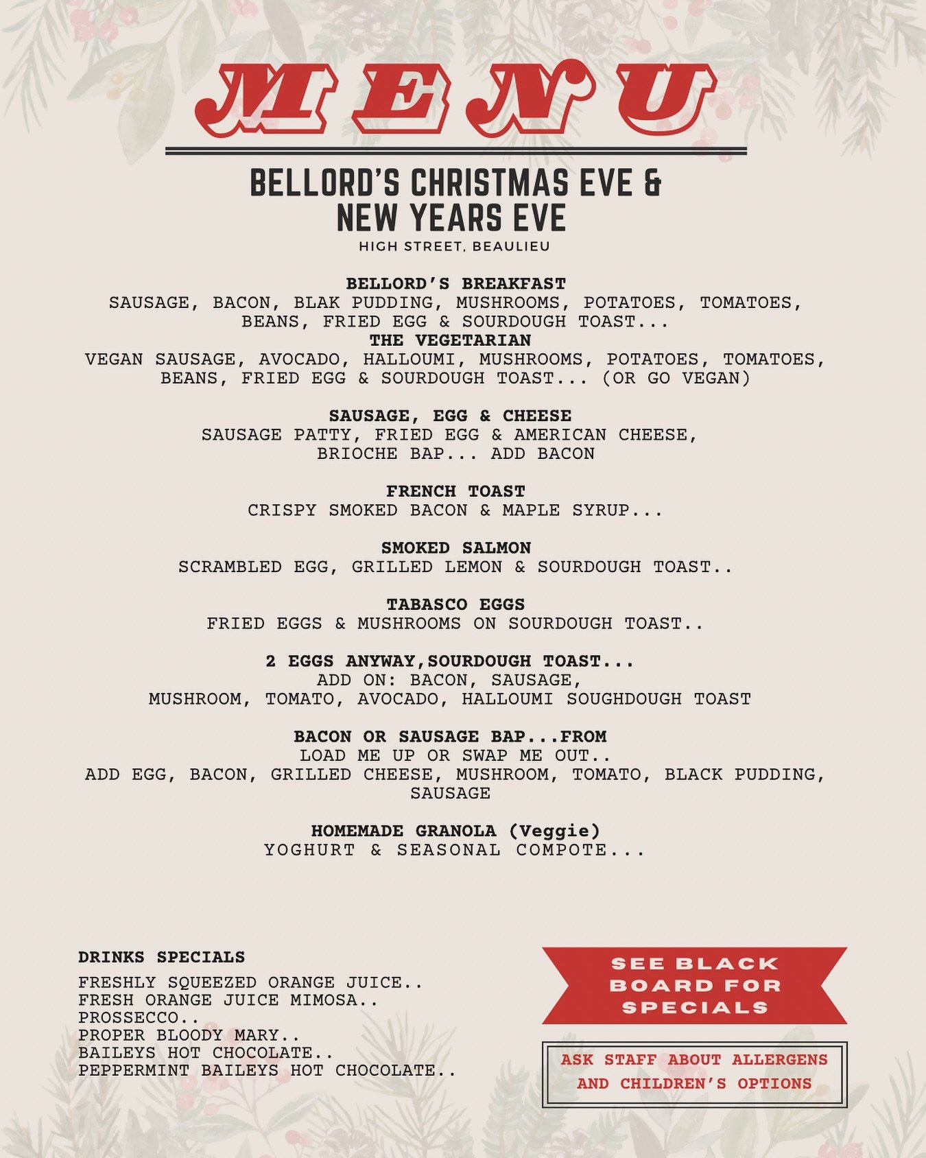 We are now taking bookings for our Christmas and New Year&rsquo;s Eve! Drop us a DM or email link in bio.  #christmaseve #newyearseve #happyholidays #breakfast #deli #shopping #chef #christmas #lunch #bookings #beaulieu #newforest #hampshire #hampers