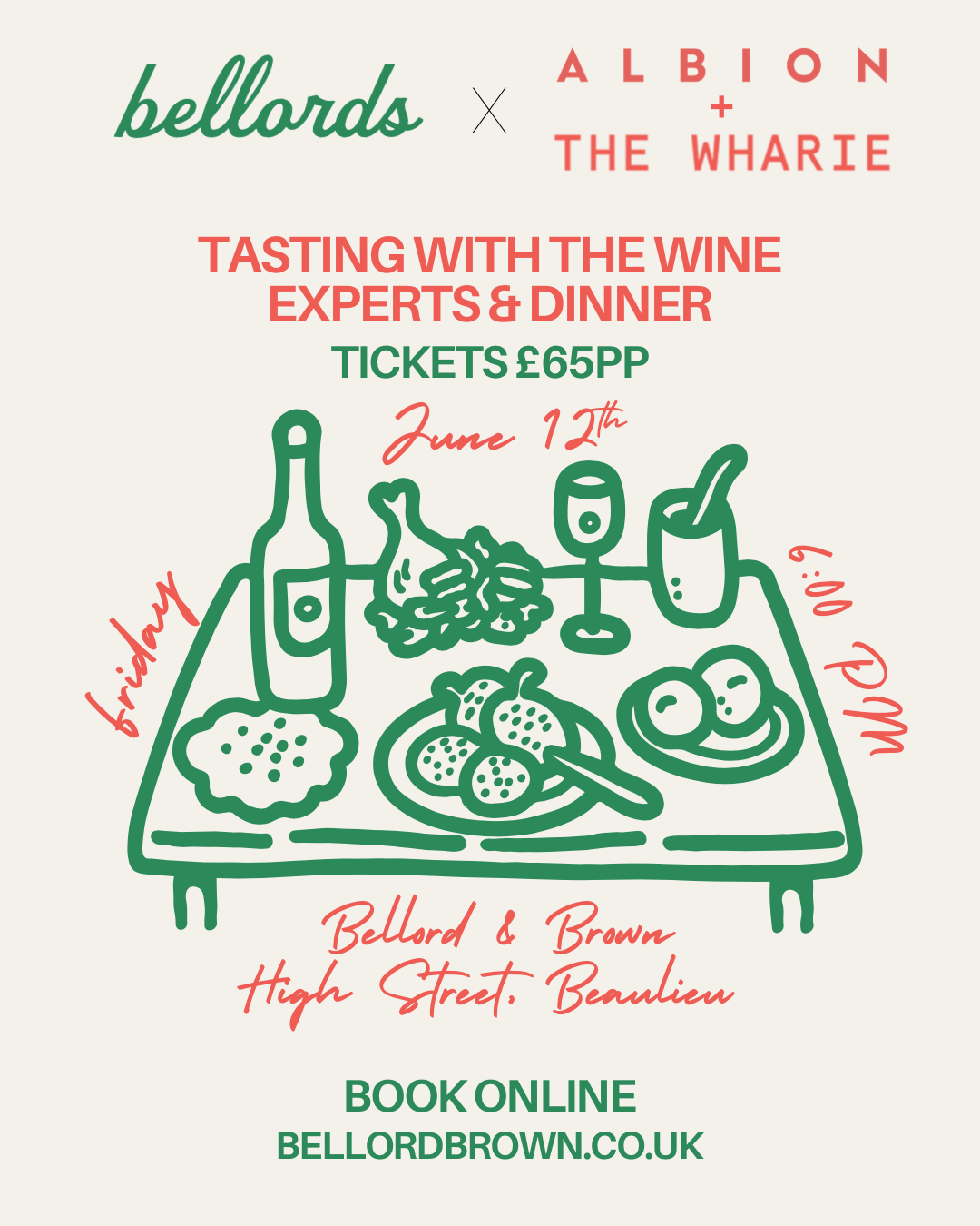 Wine tasting and dinner at Bellords