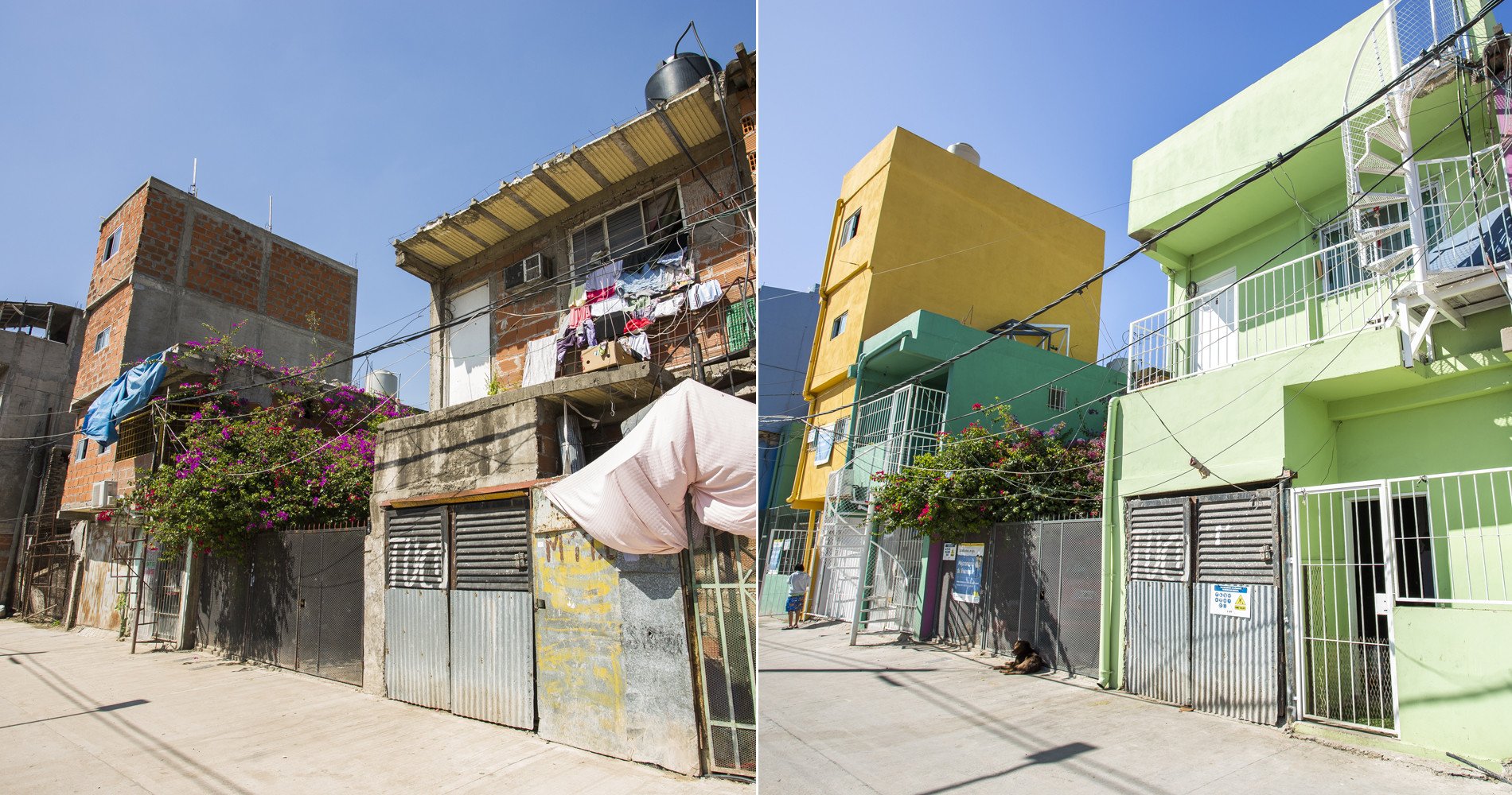 Example of housing improvements in Barrio Mugica.