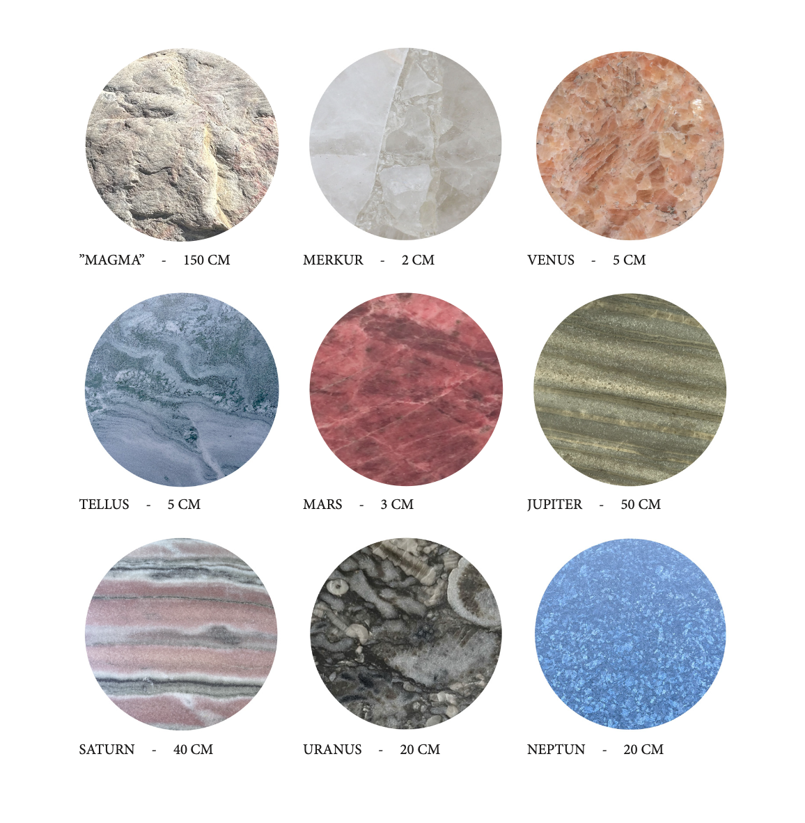 Skisse utvalg i stein av Ask Holmen