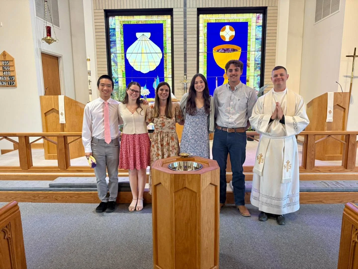 Welcome Emily, Haley, Aidan, Katie, and Caleb to the Lords Table and our Family! God be praised!!!