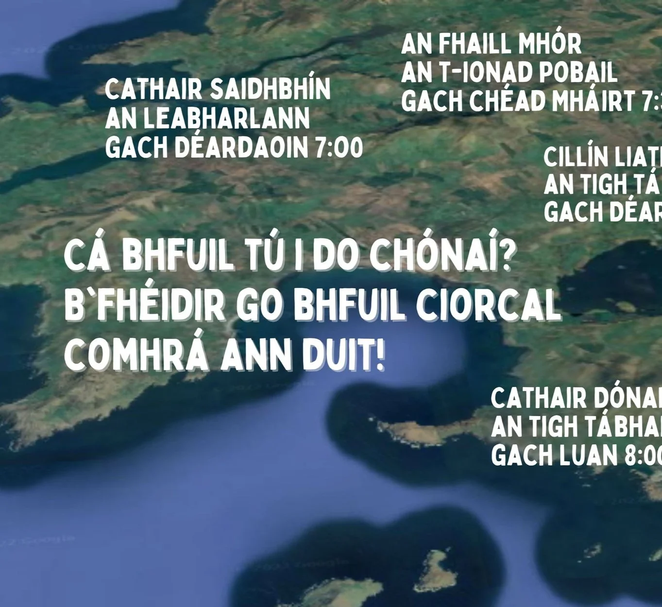 Ciorcail Chomhrá fud fad Uíbh Ráthaigh