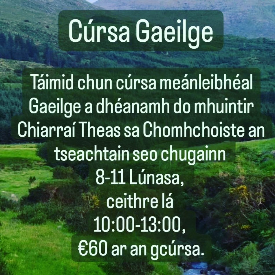 Cúrsa Gaeilge 8-11 Lúnasa