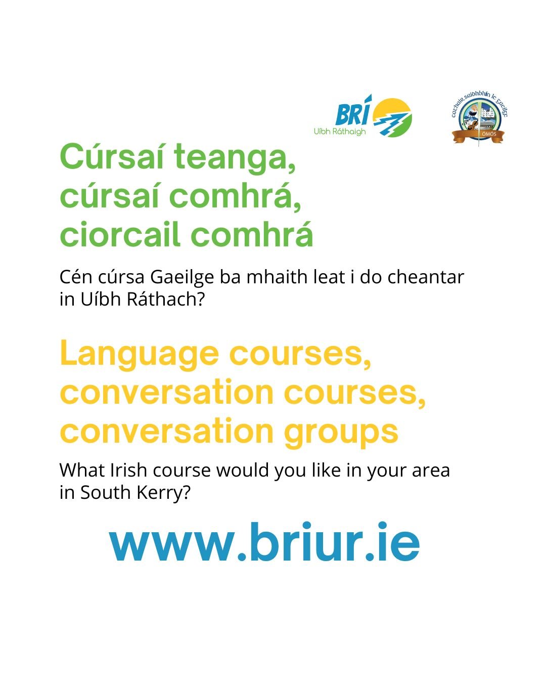Cúrsaí teanga, cúrsaí comhrá, ciorcail comhrá