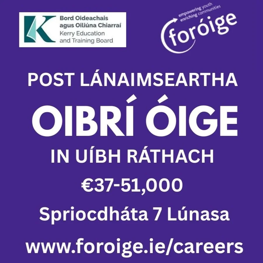 Folúntas: Oibrí Óige in Uíbh Ráthach