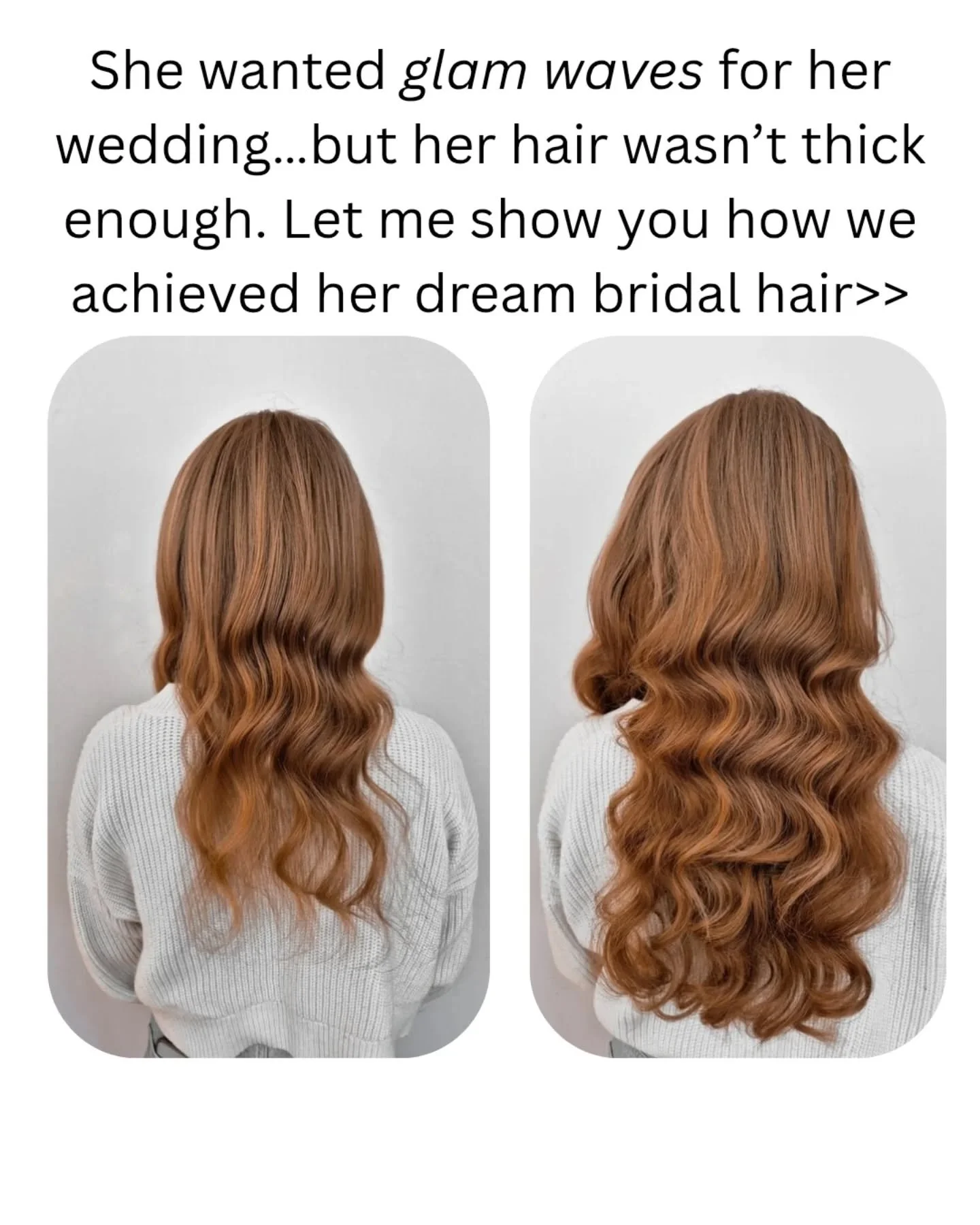 Olivia has always been a hair girl. And she gave me permission to share her story ♡
Big, soft, glam waves were non-negotiable for her wedding day.
But wanting a style and having the hair for it aren&rsquo;t always the same thing... and that&rsquo;s o