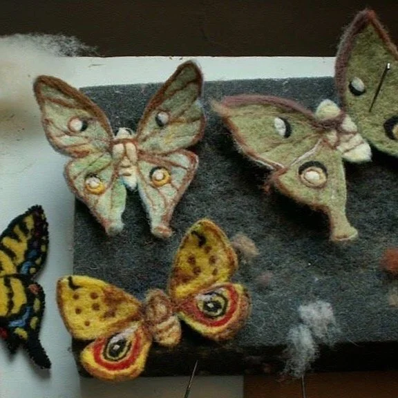 Needle Felted Moths!