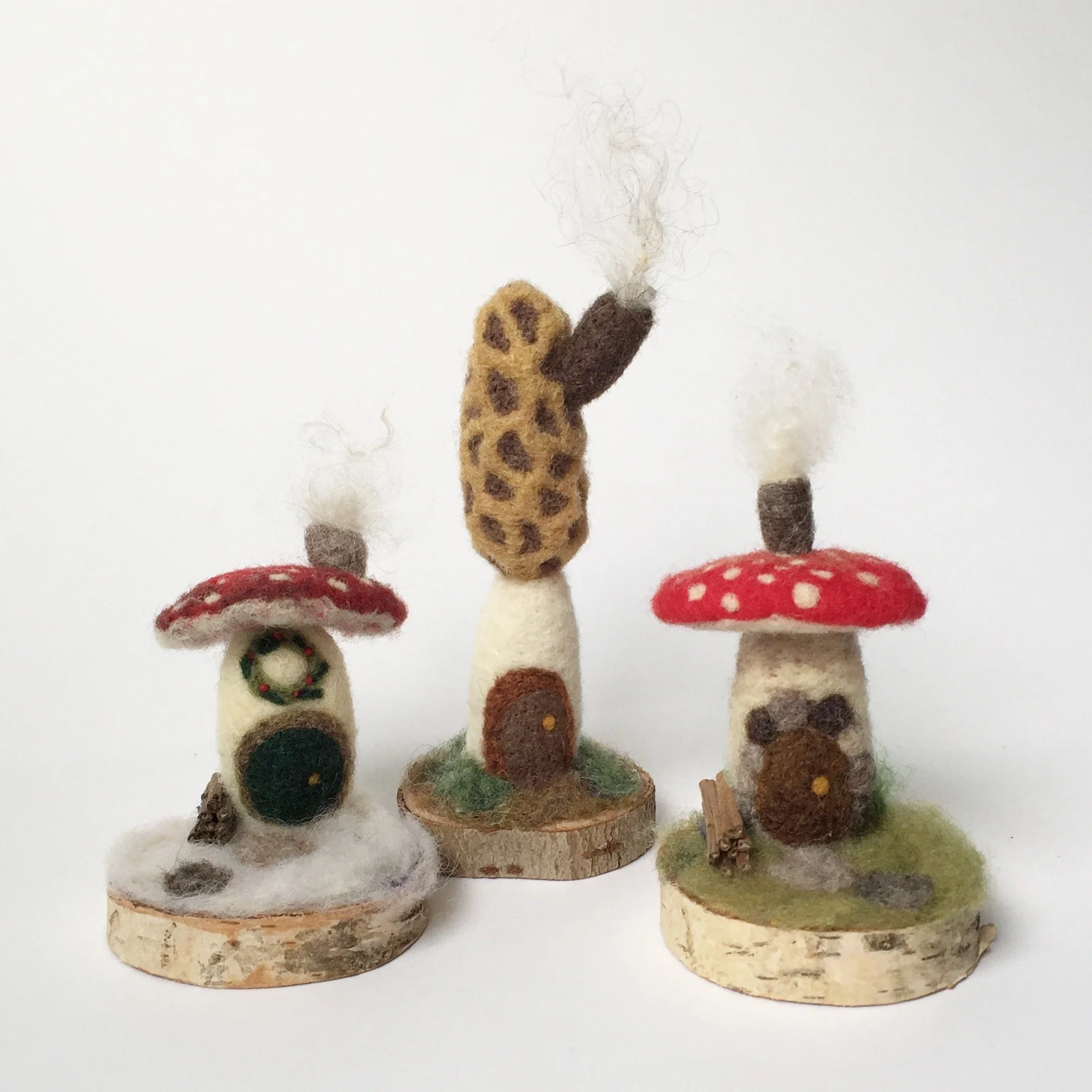 Needle Felting a Toadstool House