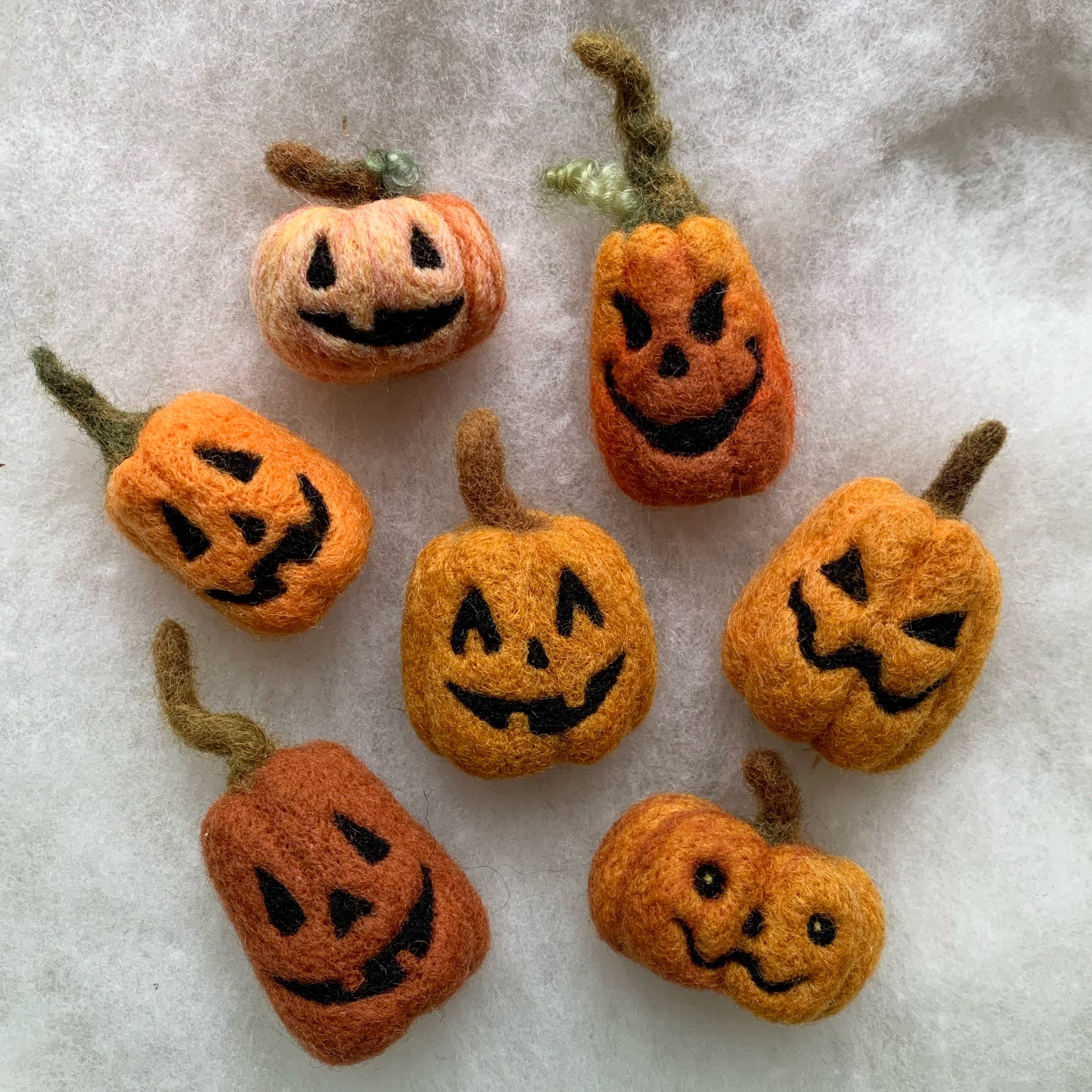 Needle Felted Jack o' Lanterns