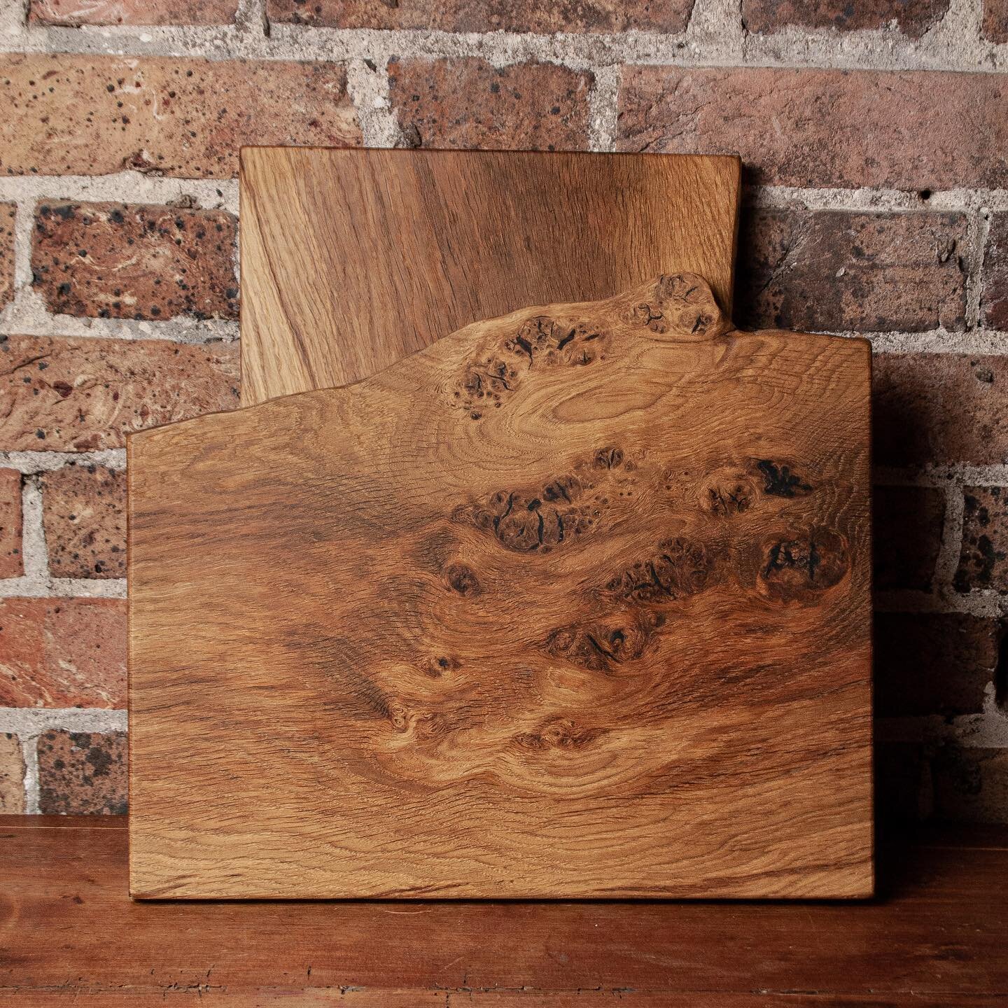 We have a small batch of very unique, fairly large oak chopping or serving boards in stock currently. Give us a message if you&rsquo;re interested 🌳
