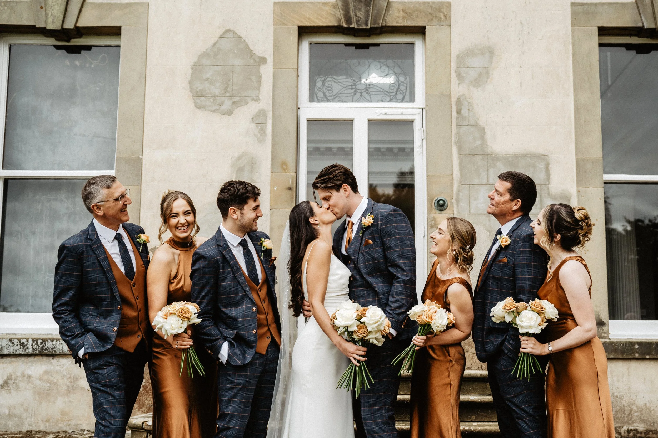 Bride & Groom Kiss at Pepper Arden Hall