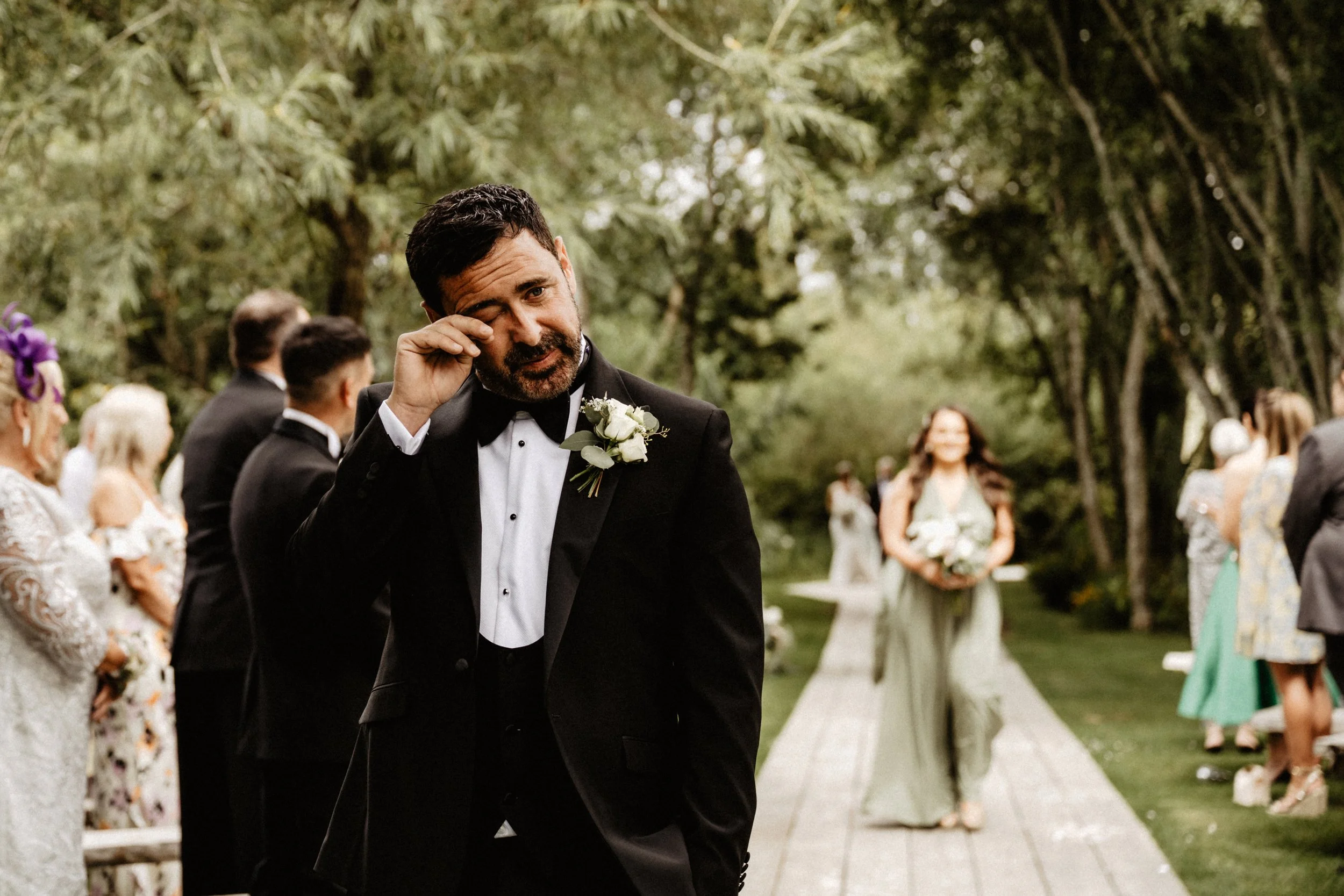 Emotional groom at lake henry