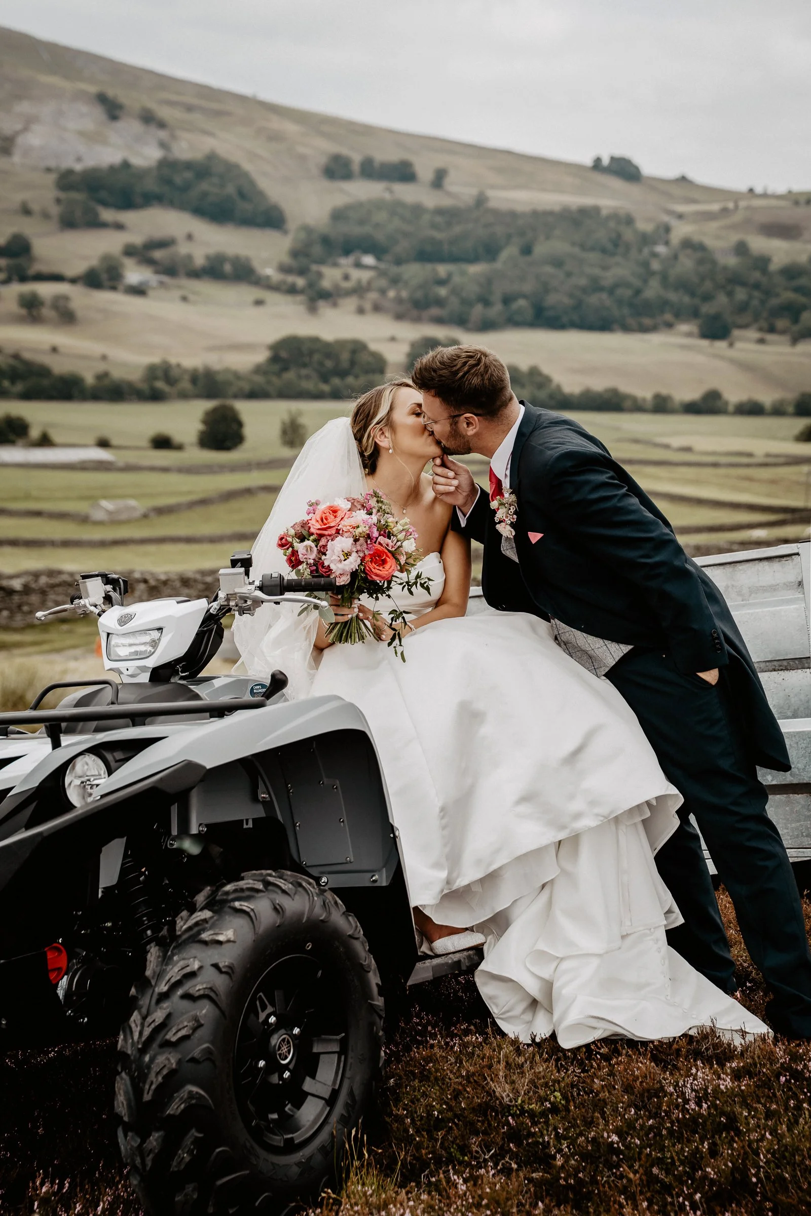 Yorkshire Natural Wedding Photography Bride & Groom on Yorkshire Moors