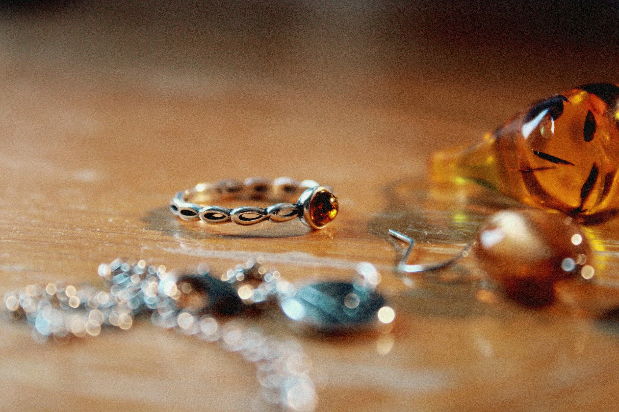 Jewellery on table, ready for repair