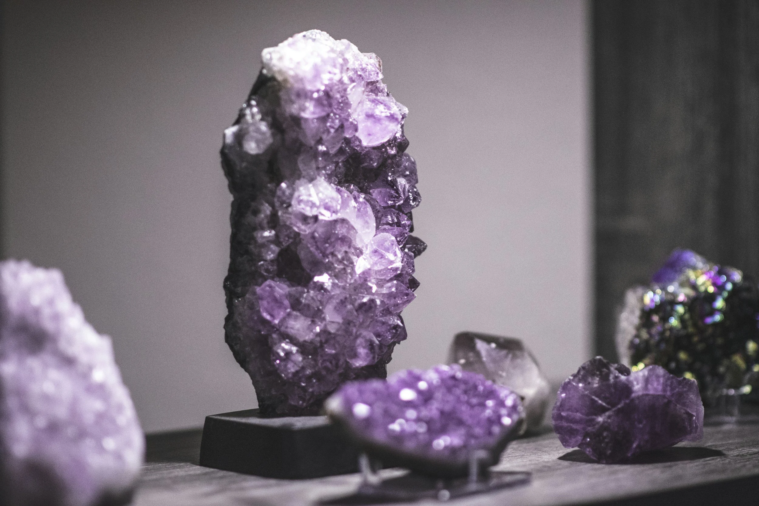 rough cuts of amethyst