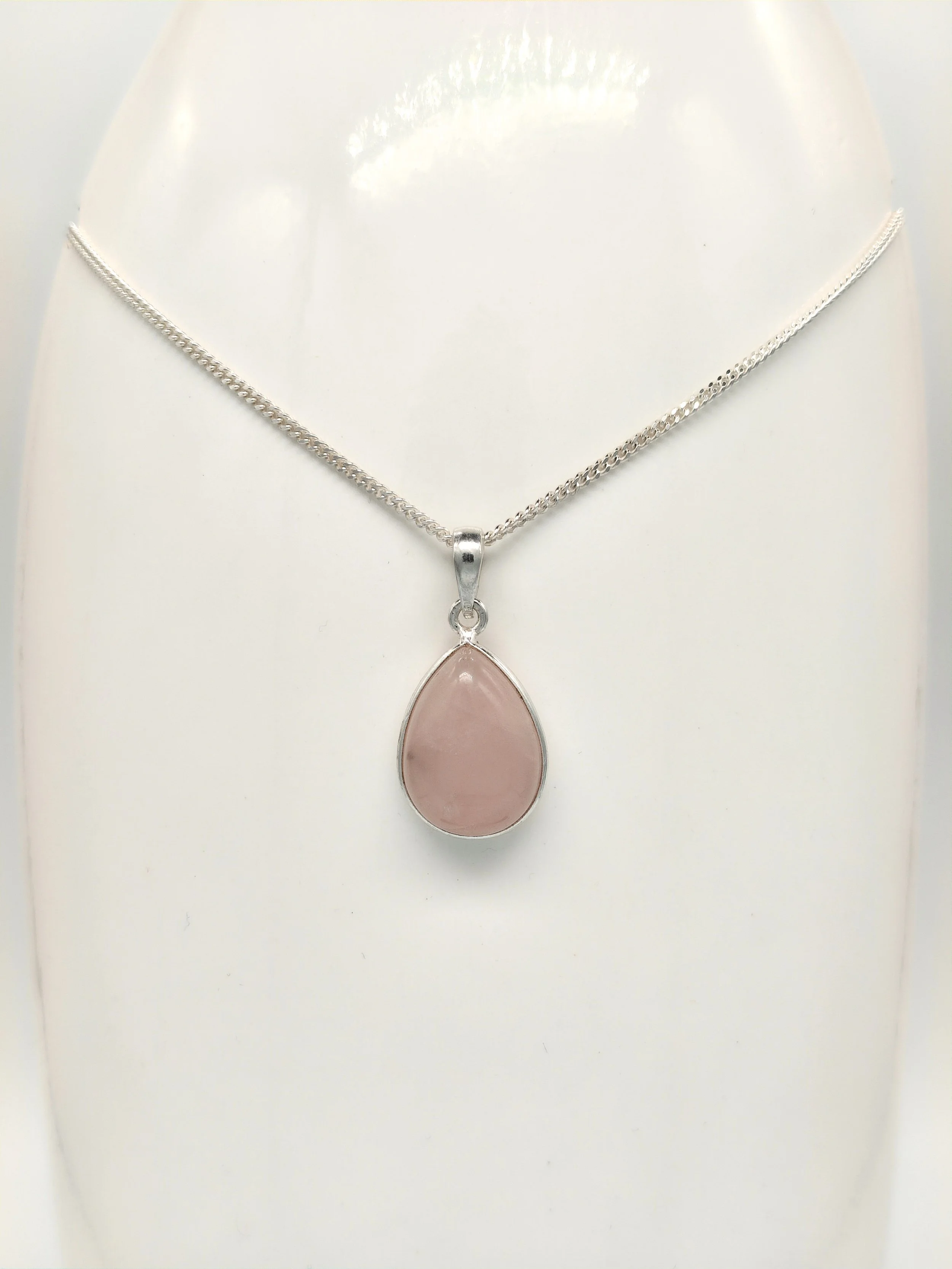 Teardrop Rose Quartz Pendant