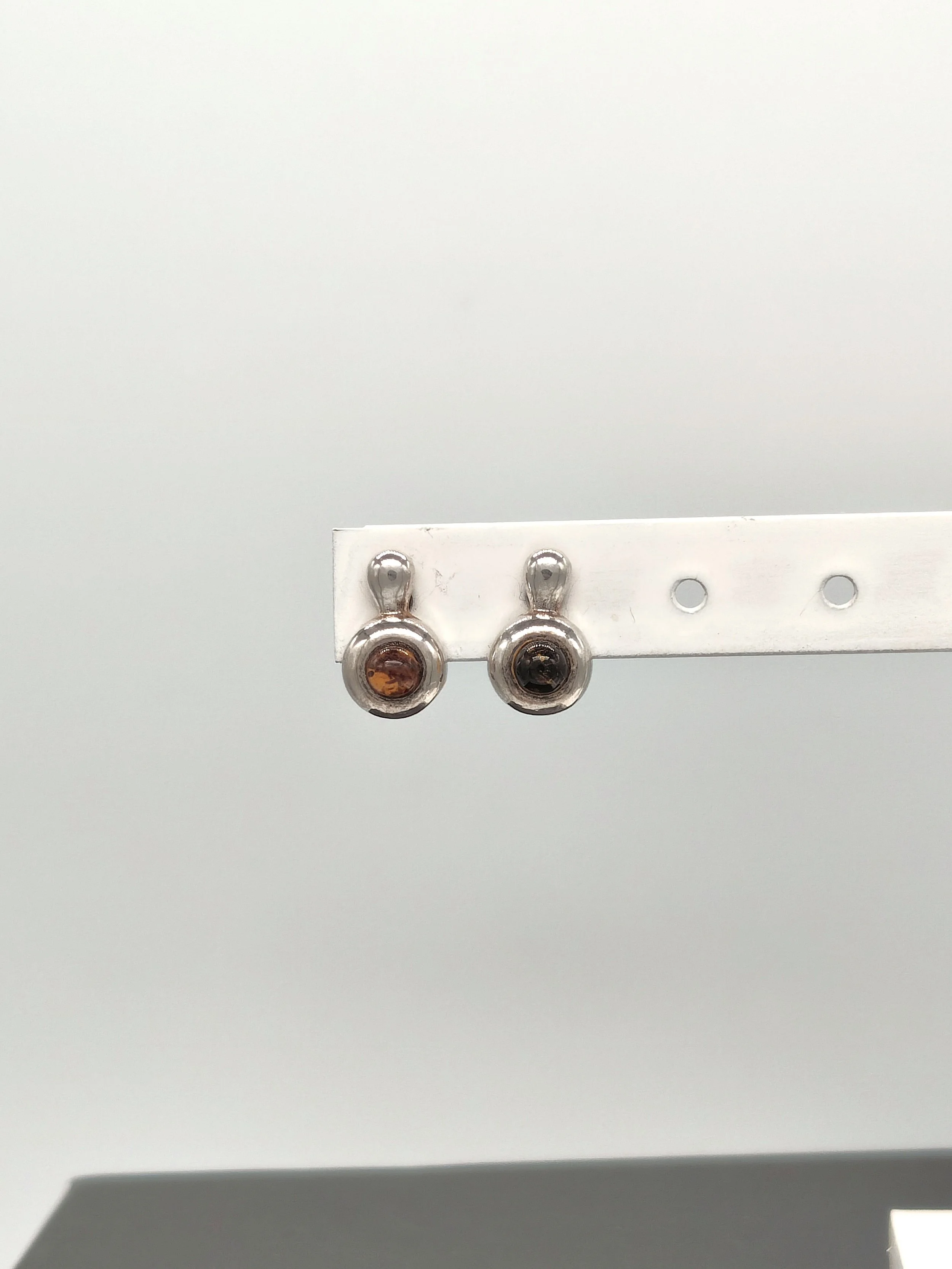 Eyeball Stud Amber Earrings