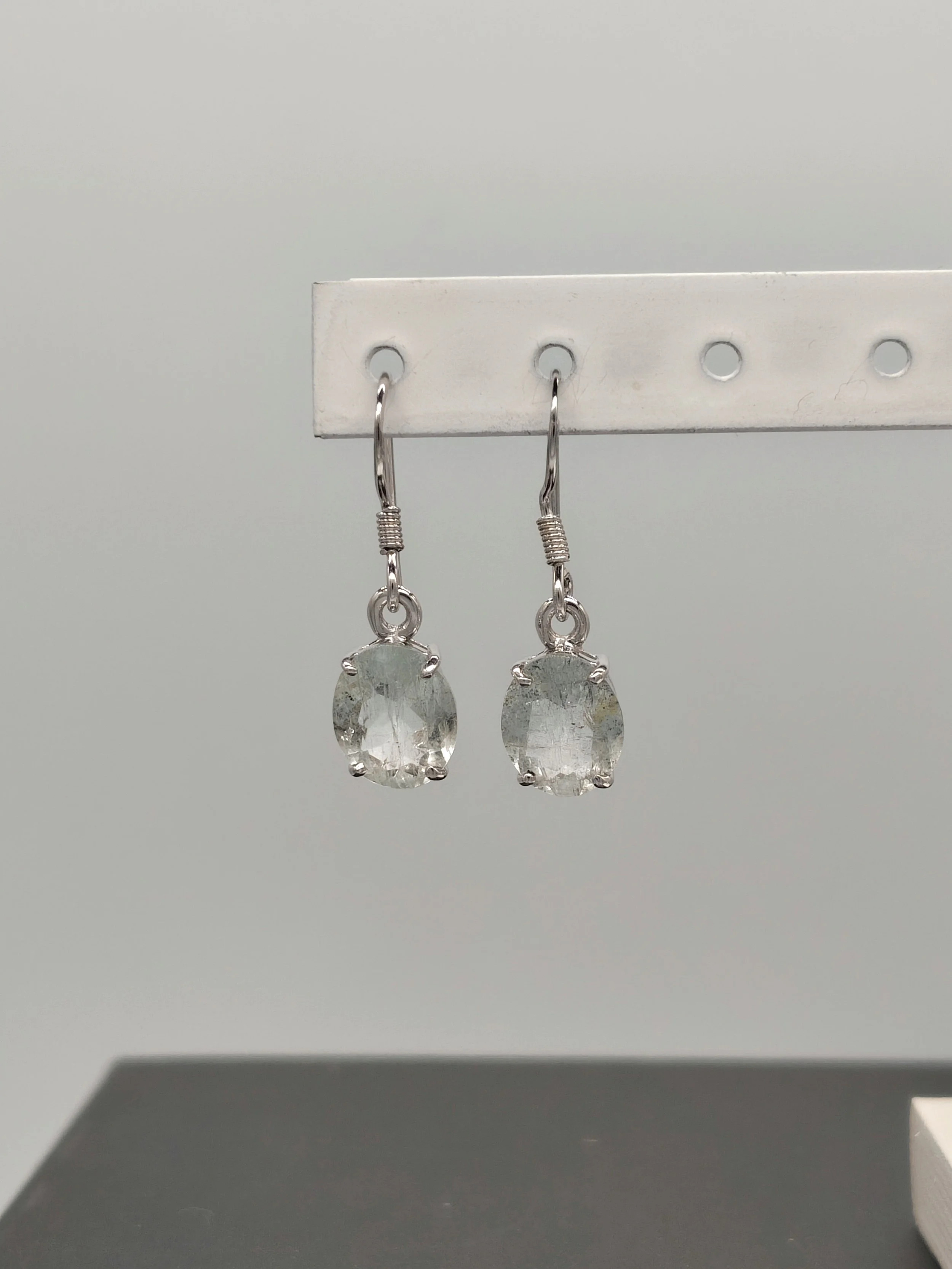 Oval Drop Aquamarine Earrings