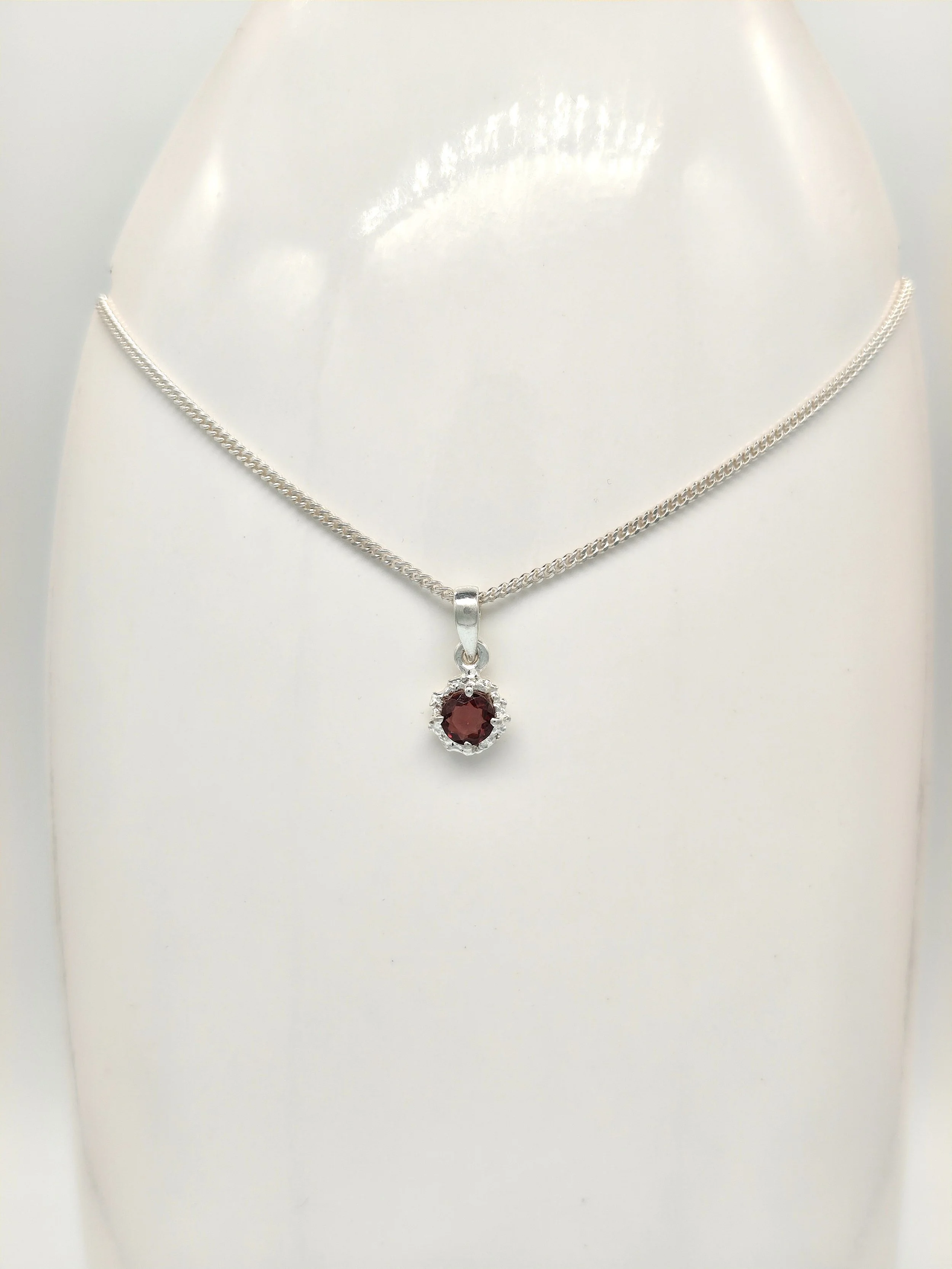 Circle Garnet Pendant