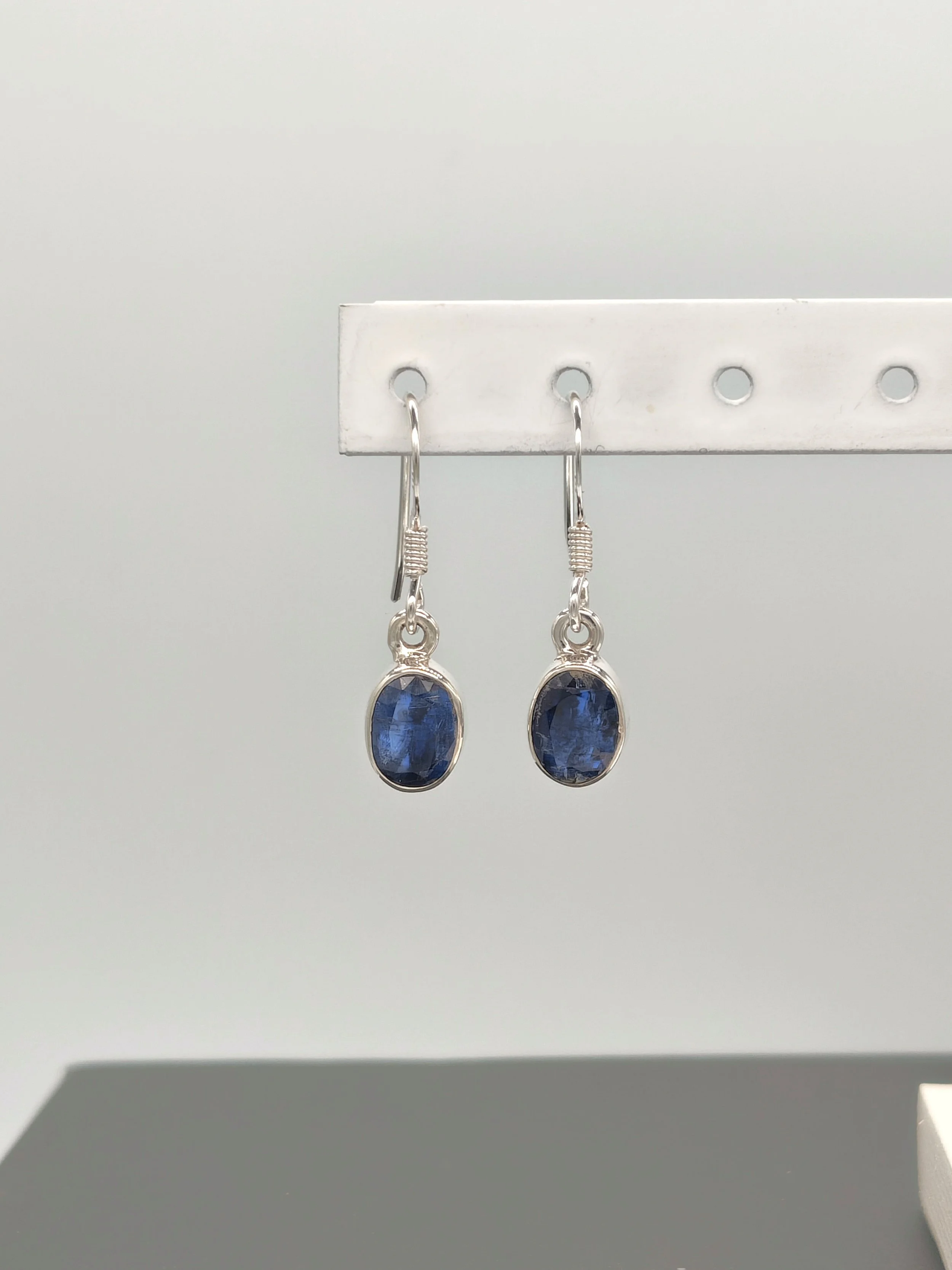 Oval Drop Kyanite Earrings