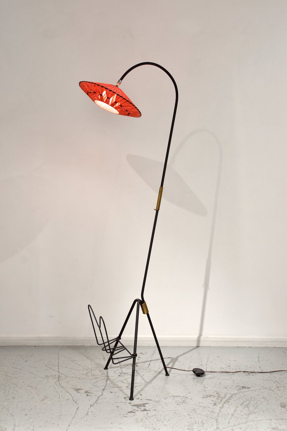 Colonne Lumineuse Vintage Jean Perzel - Années 60 - Lampadaire Métal Gris - Bon état