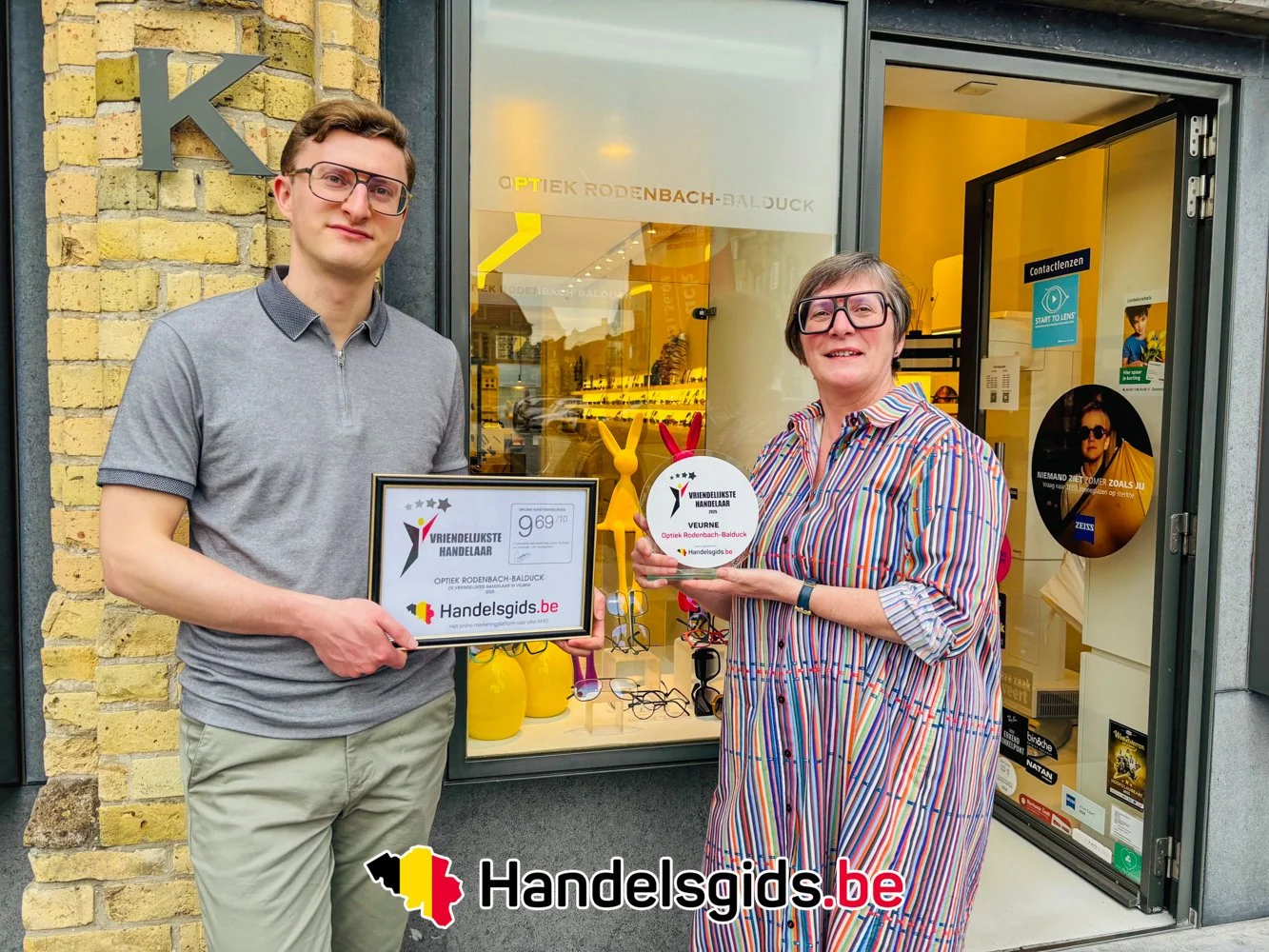 Optiek Rodenbach Balduck award Vriendelijkste Handelaar Veurne 2025