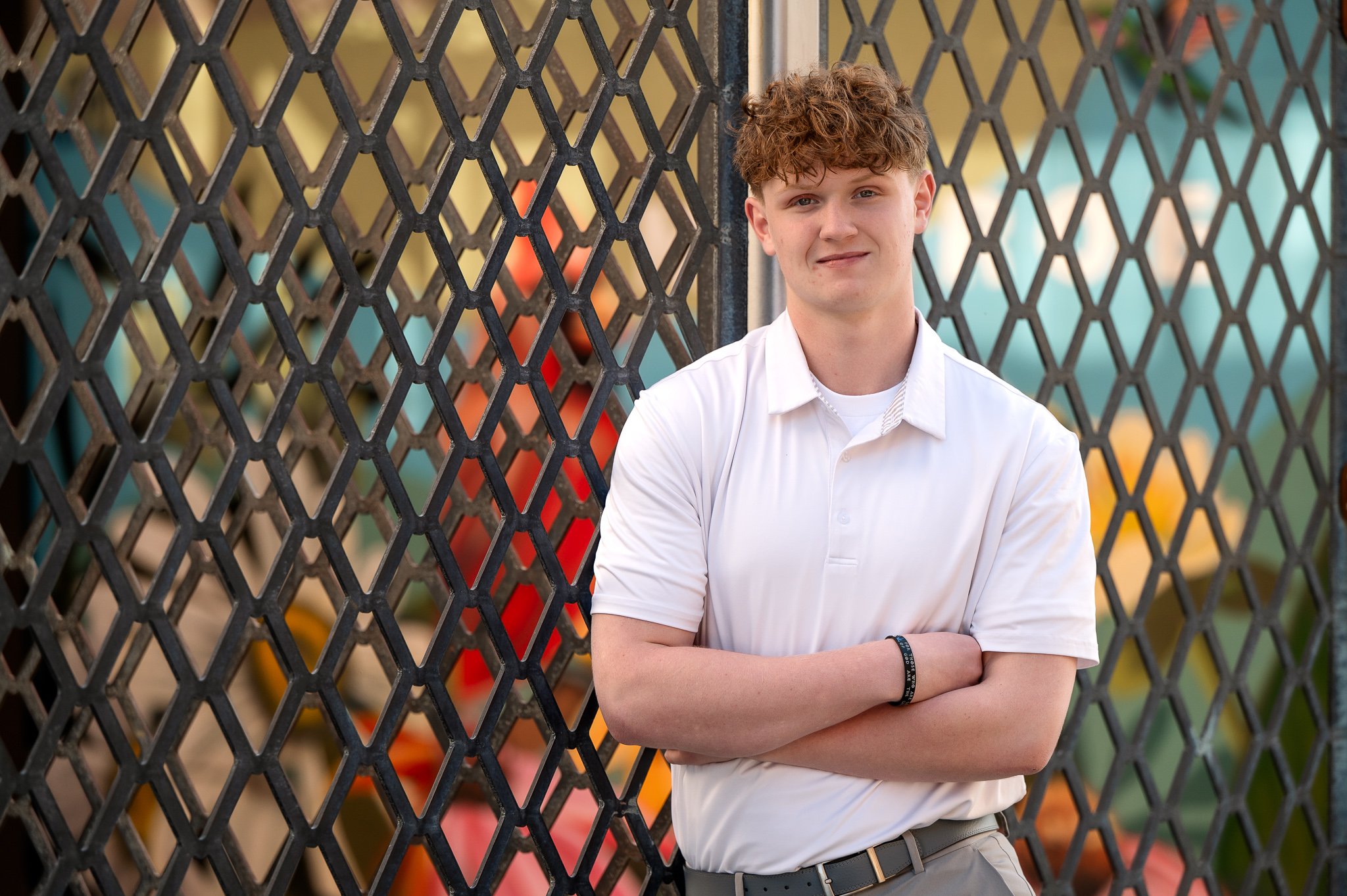 Outdoor urban setting senior photo session in Monroe, NC