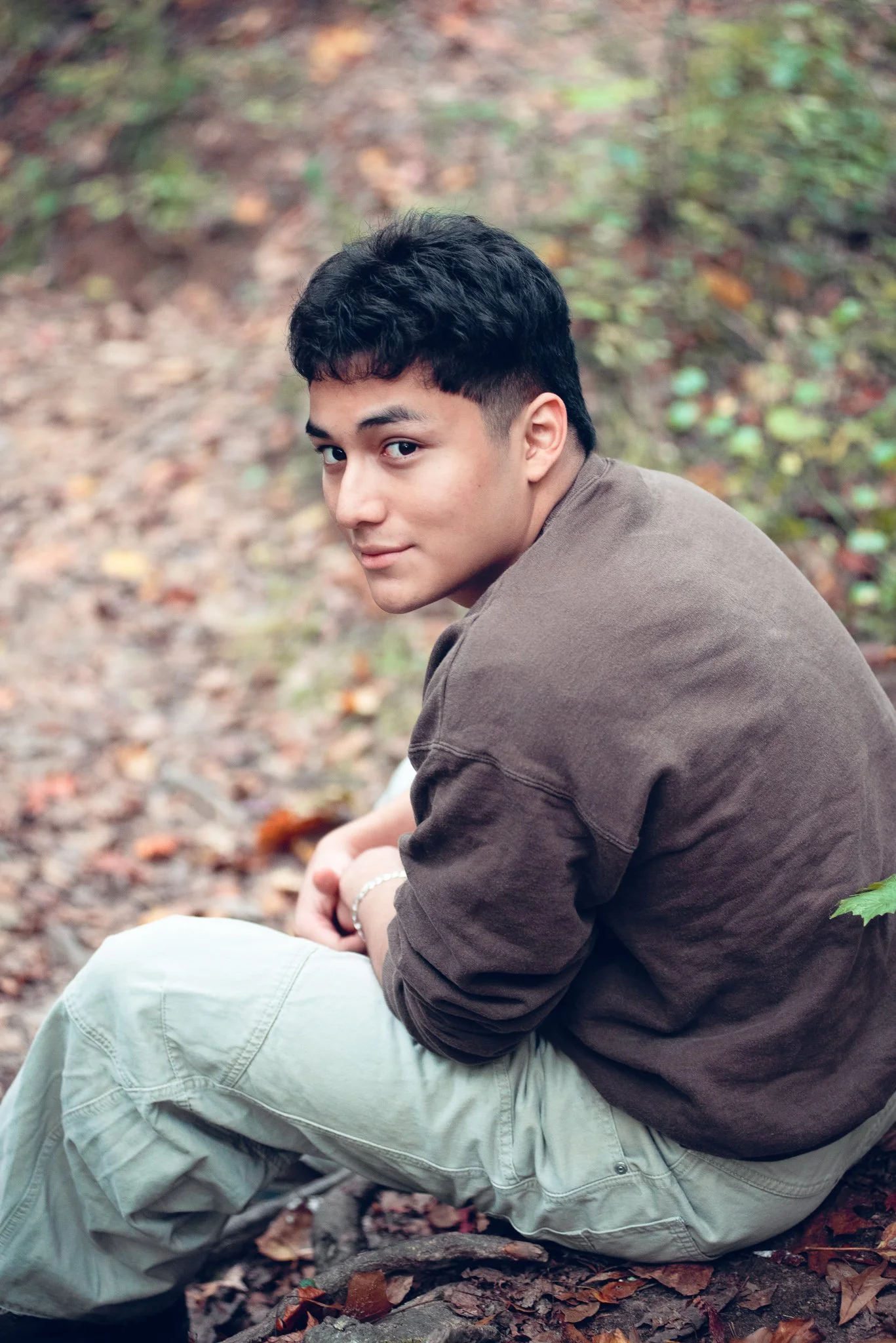 senior boy at Big Rock Nature Preserve, Charlotte, NC