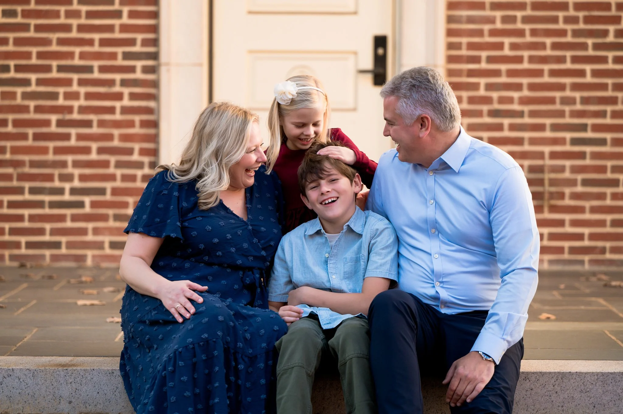 family in urban location in Charlotte, NC for a photo session