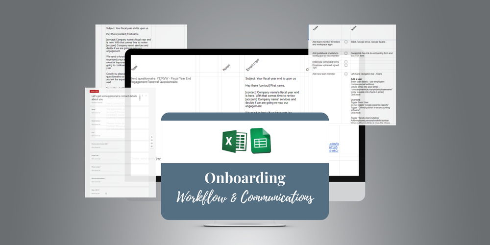 Onboarding Spreadsheet Workflow & Communications