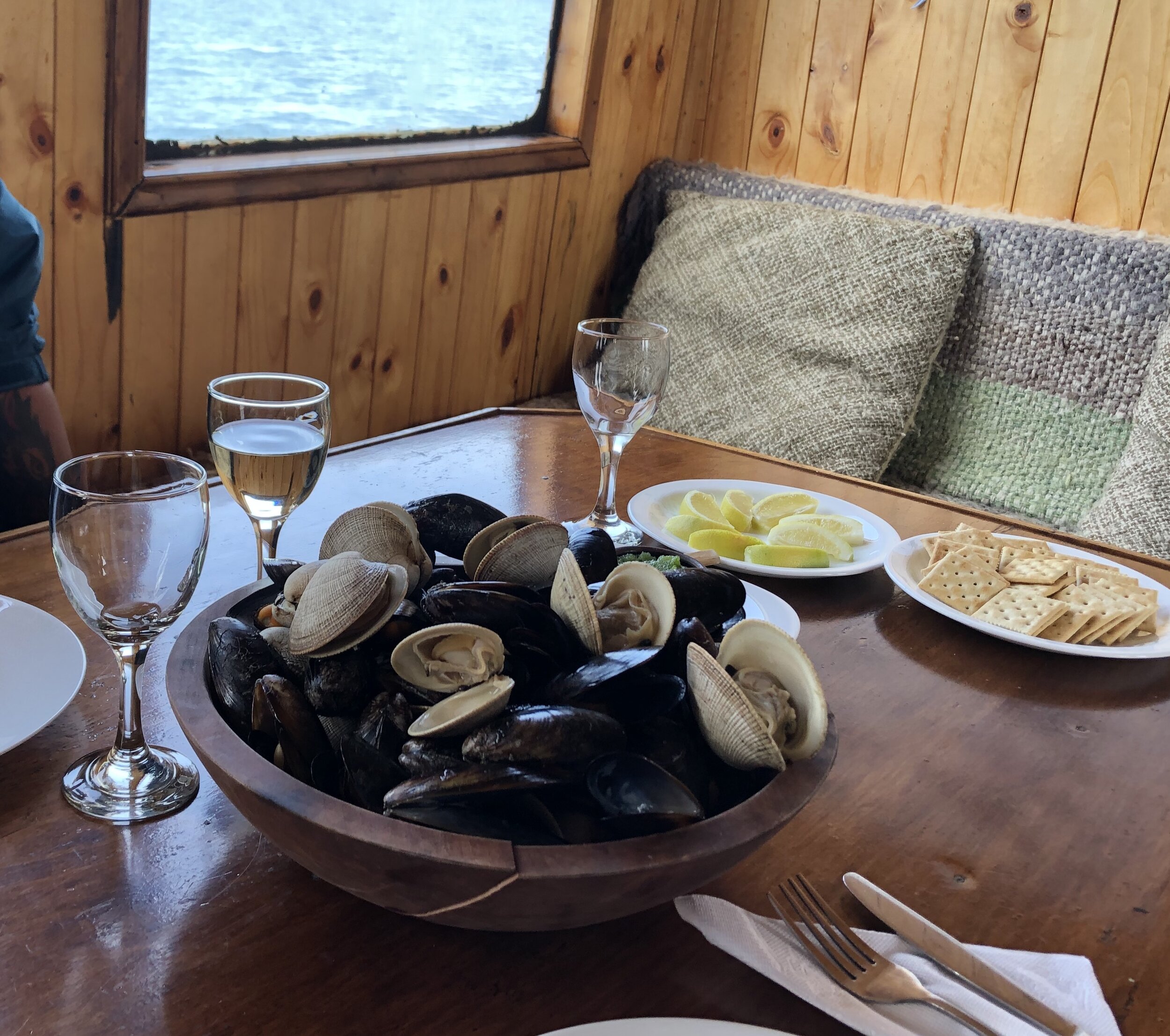 Lunch on penguins boat trip