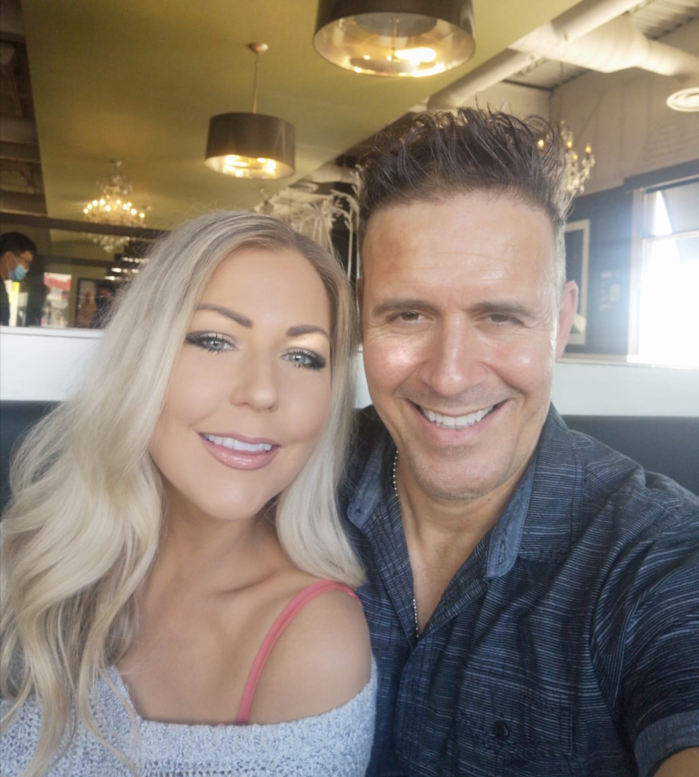 A smiling summer moment with my wife.
