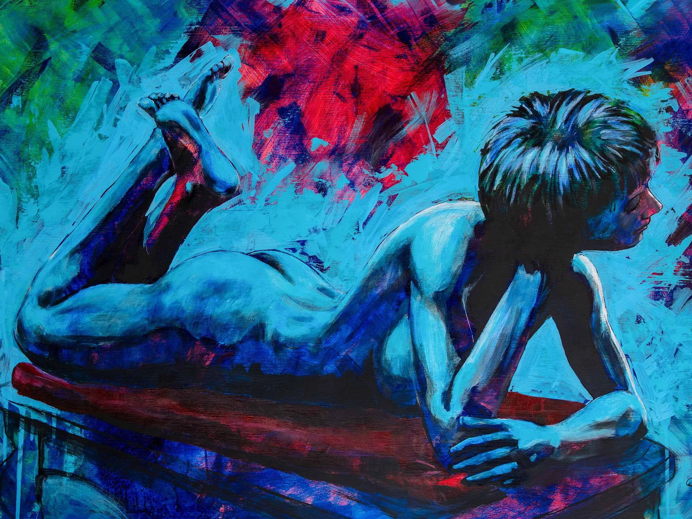 Living Color #1 (Blue)
Year: 2025
Size: 23” x 35”
Media: Acrylic on Paper
