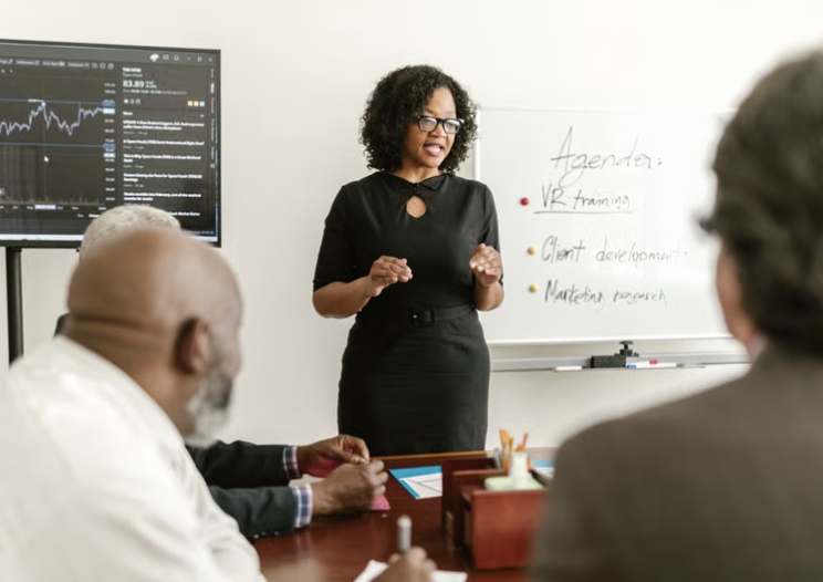 Black woman executive being a boss