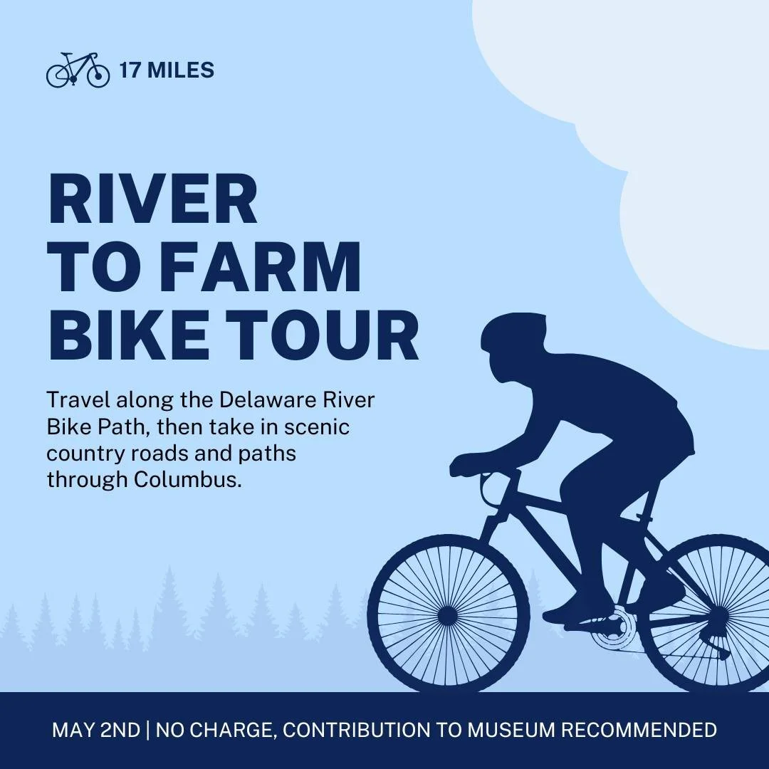 Trying to get out on your bike next weekend? You should come on our bike tour next Saturday! 🚴

We will travel along the Delaware River Bike Path, then take in scenic country roads and paths through Columbus, returning along the river path. 

The ri