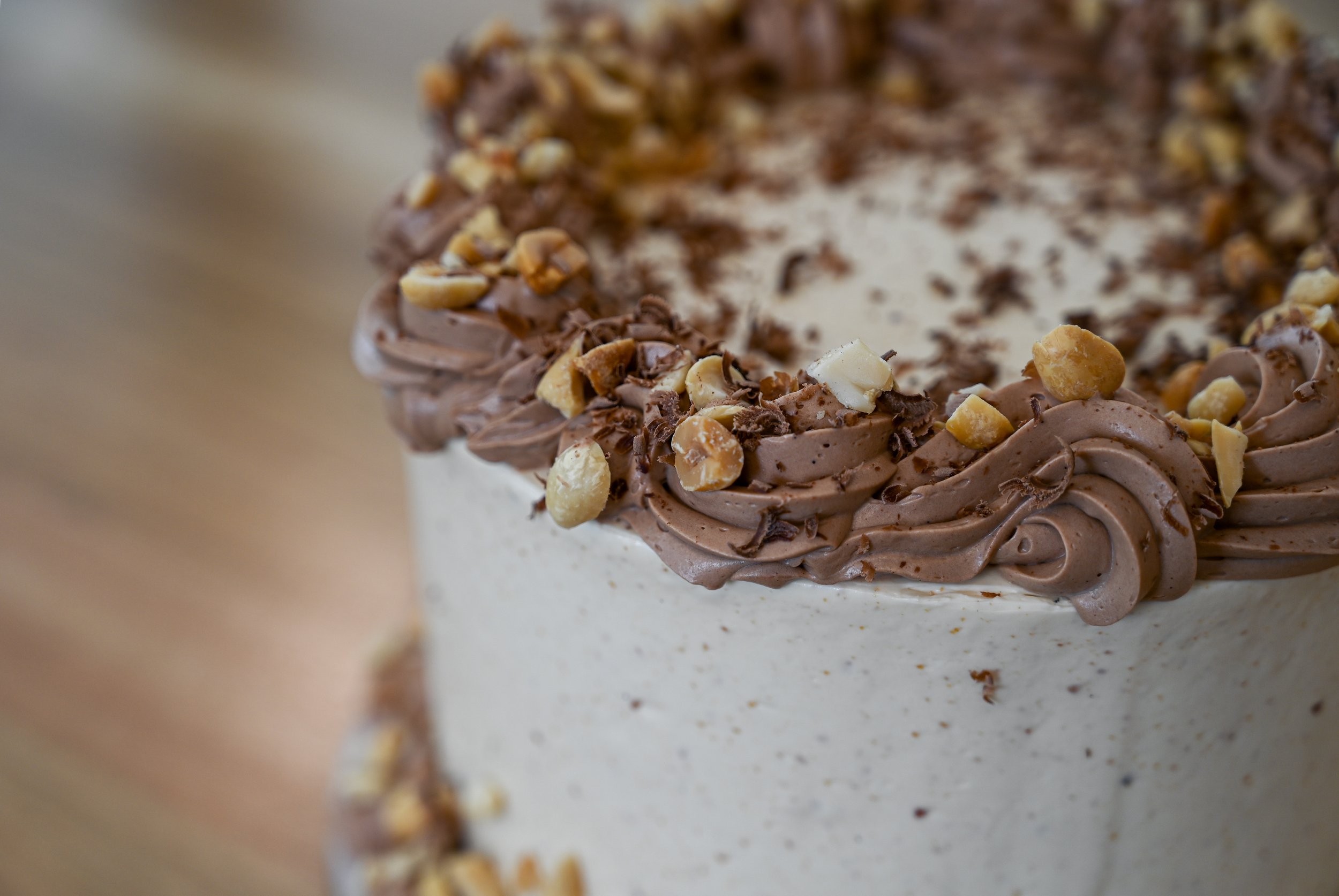 Vanilla Cake + Peanut Butter Chocolate