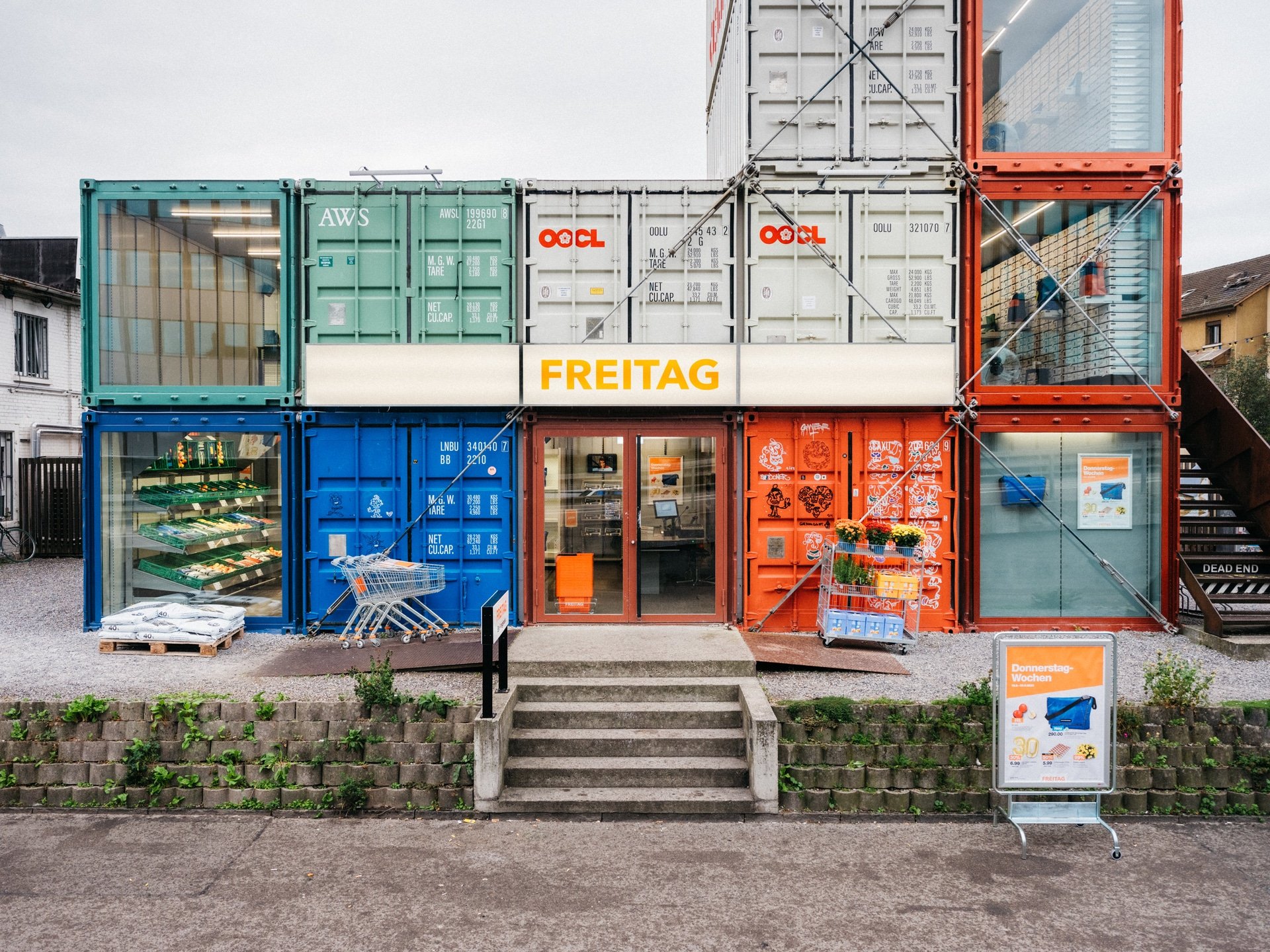FREITAG turned its Flagship Store into a temporary supermarket for a 30-year anniversary celebration