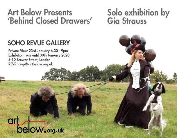 Art Below's first exhibition of 2020 'Behind Closed Drawers' by London based artist @giastrauss.
Opening on Thursday 23rd January, the exhibition will be held at Soho Revue Gallery.