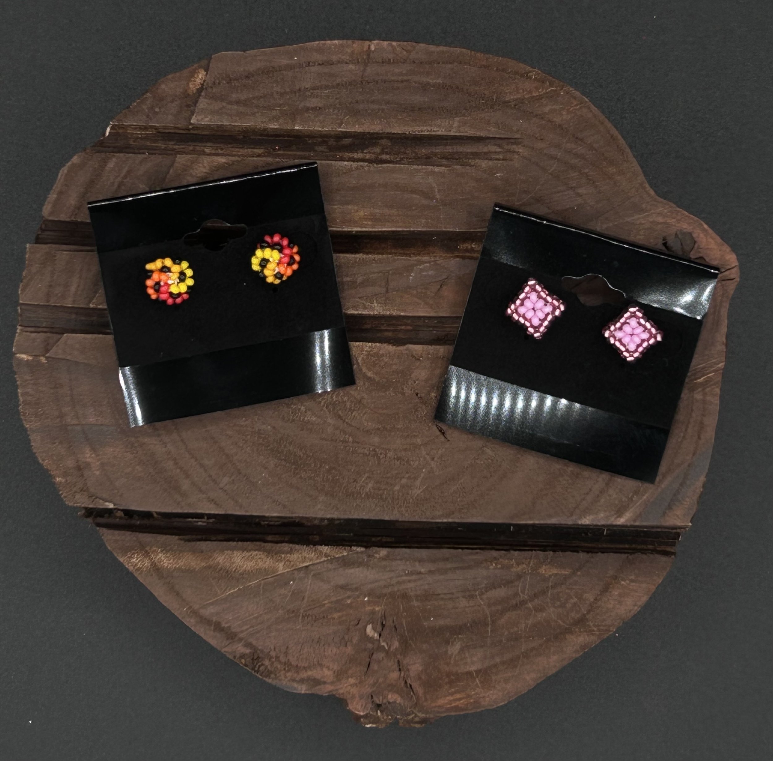 Beaded Circle Earrings